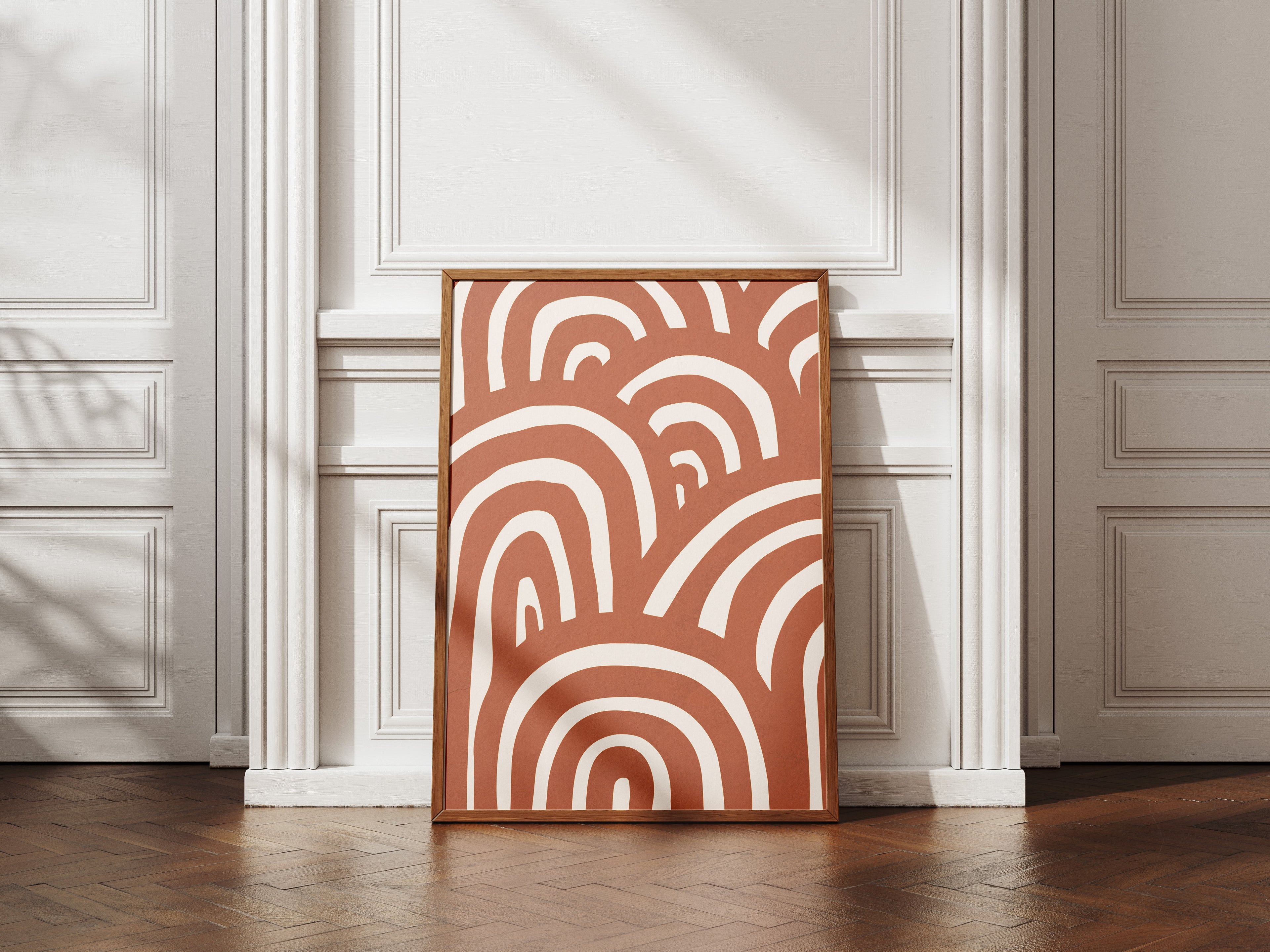 Abstract Terracotta Arches Poster — Minimal Boho Wall Art