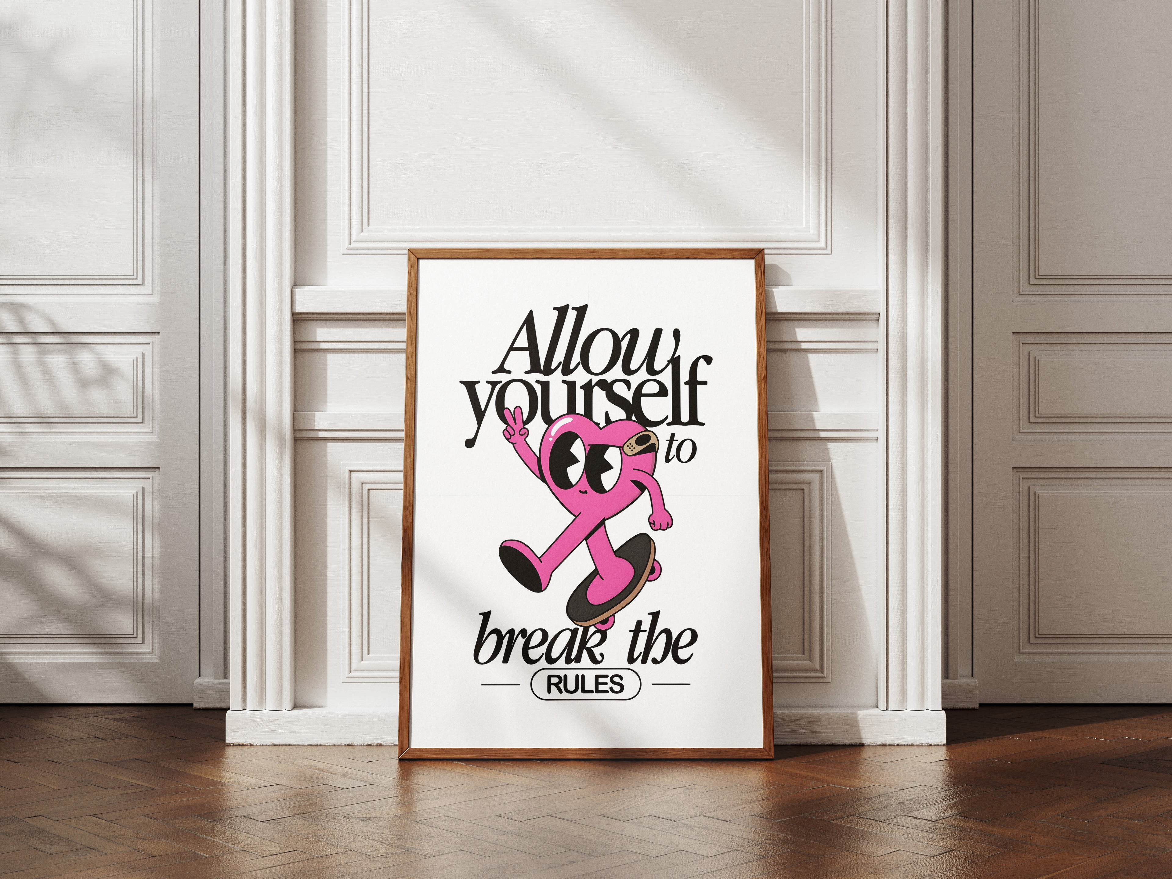 Poster — "Allow Yourself to Break the Rules" Motivational Skate Heart Art