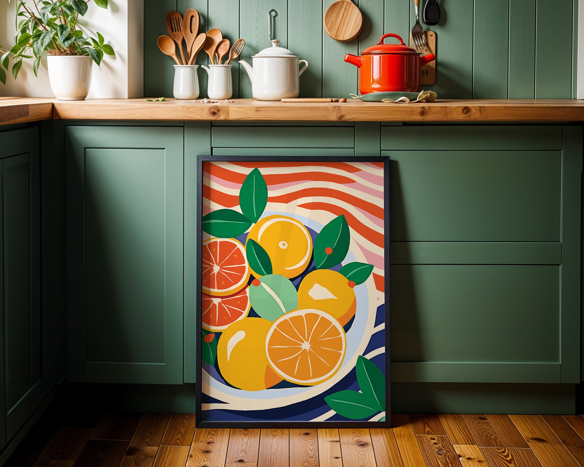 Citrus Fruit Poster — Vibrant Orange Wall Art