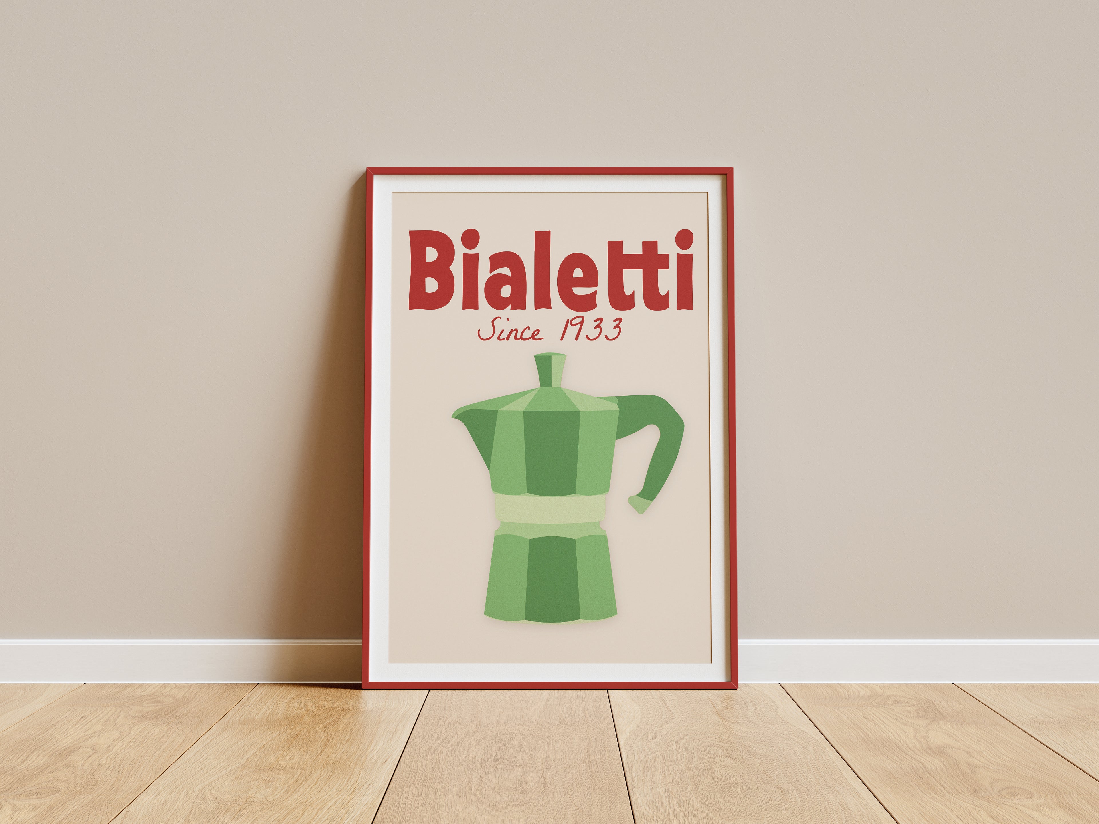Bialetti Moka Pot Poster — Vintage Italian Coffee Kitchen Wall Art