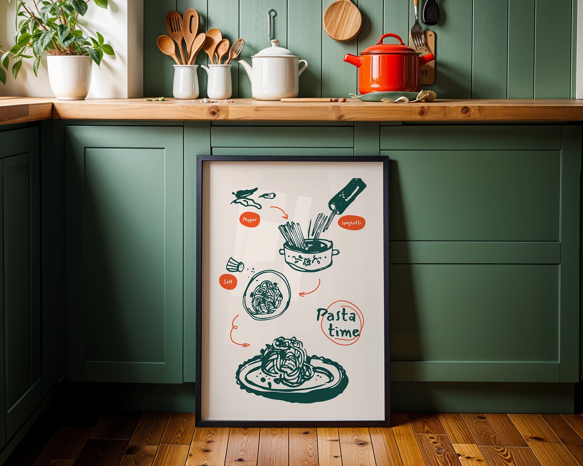 Pasta Time Poster – Vintage Kitchen Art Print for Home & Cafe