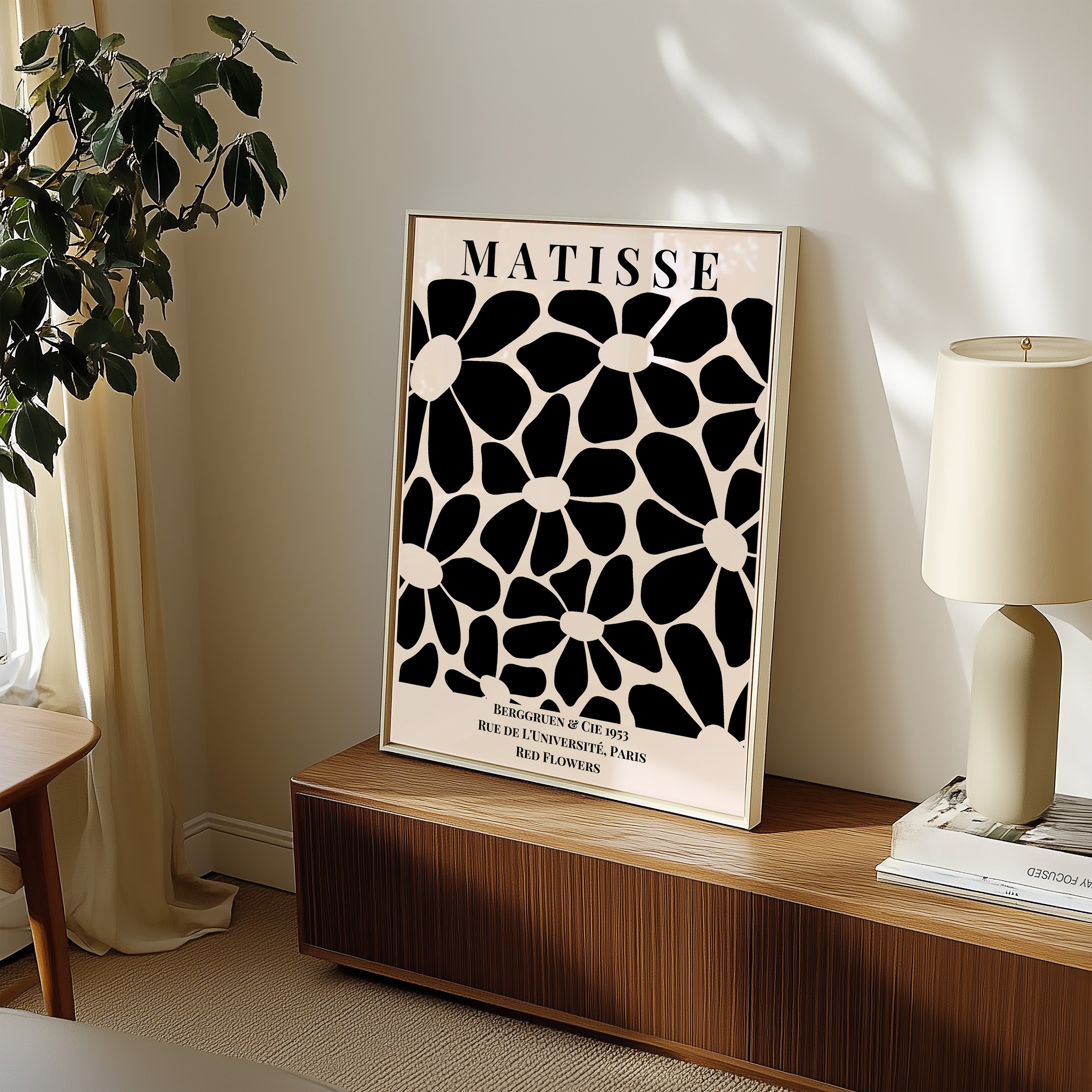 Matisse Black Daisy Art Poster
