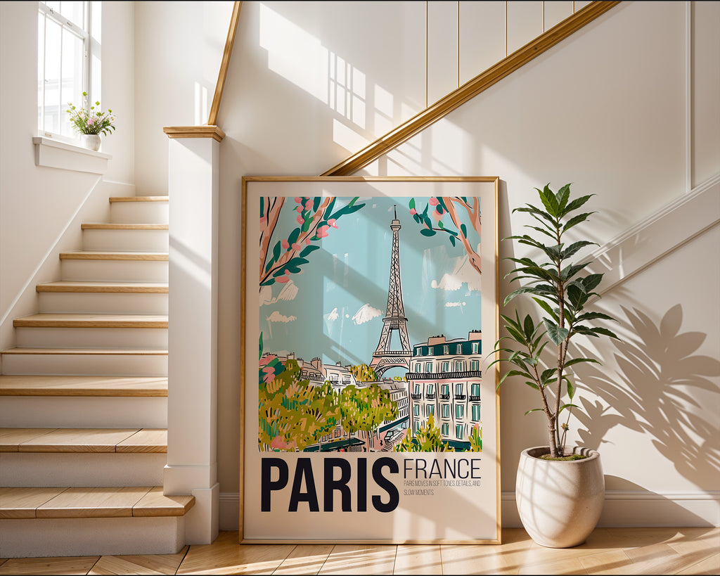 Paris Eiffel Tower Poster – Vintage Travel Art Print
