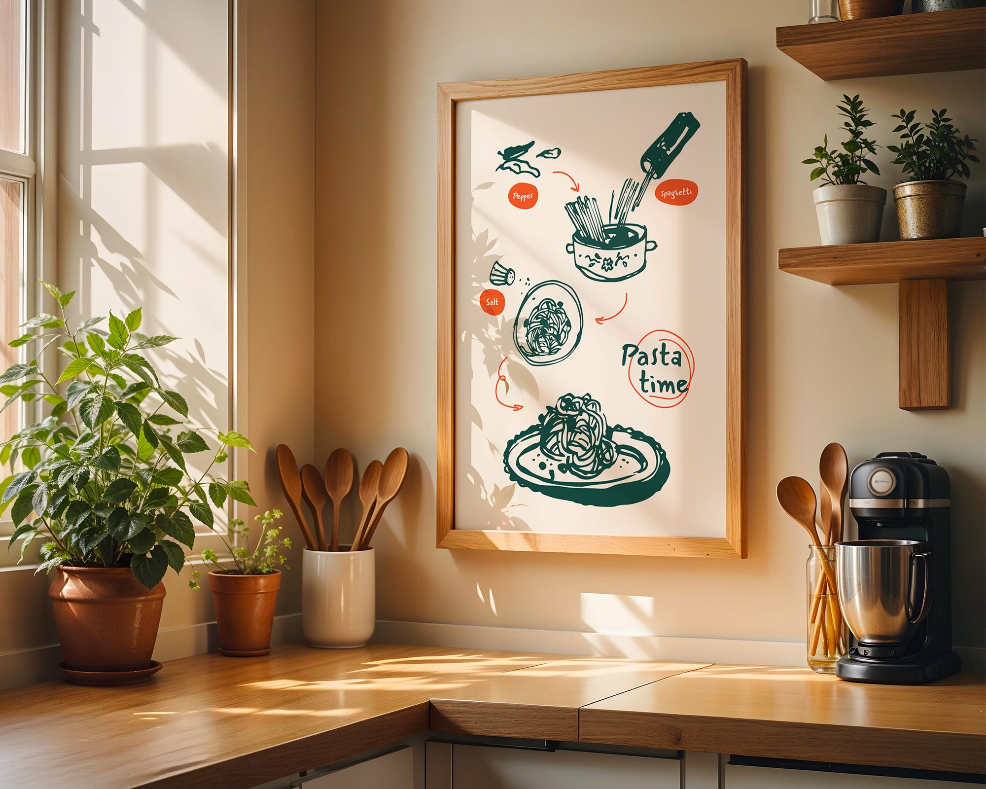 Pasta Time Poster – Vintage Kitchen Art Print for Home & Cafe