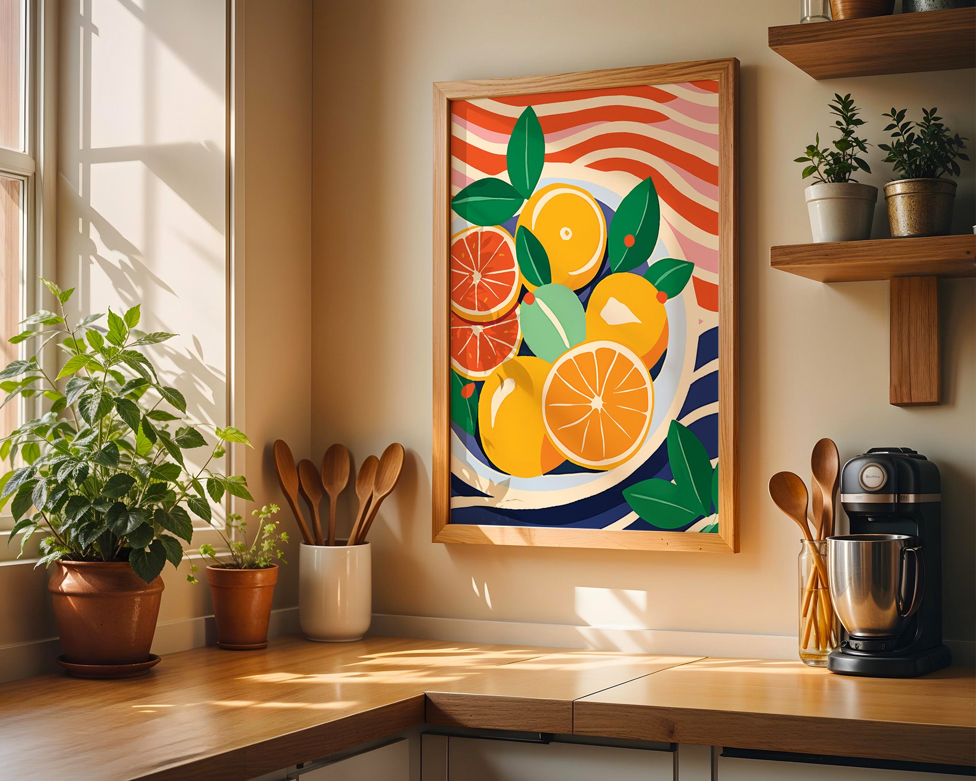 Citrus Fruit Poster — Vibrant Orange Wall Art
