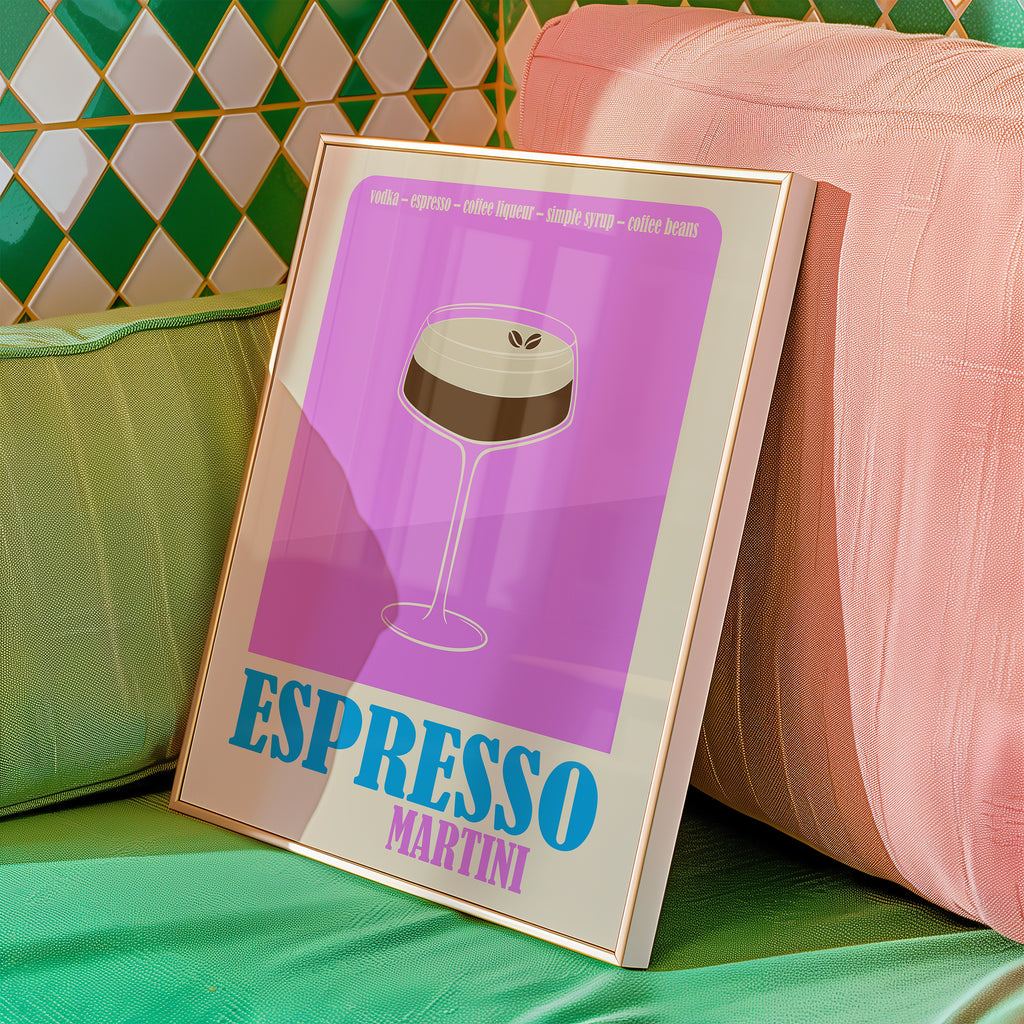 Espresso Martini Poster — Retro Cocktail Art Print