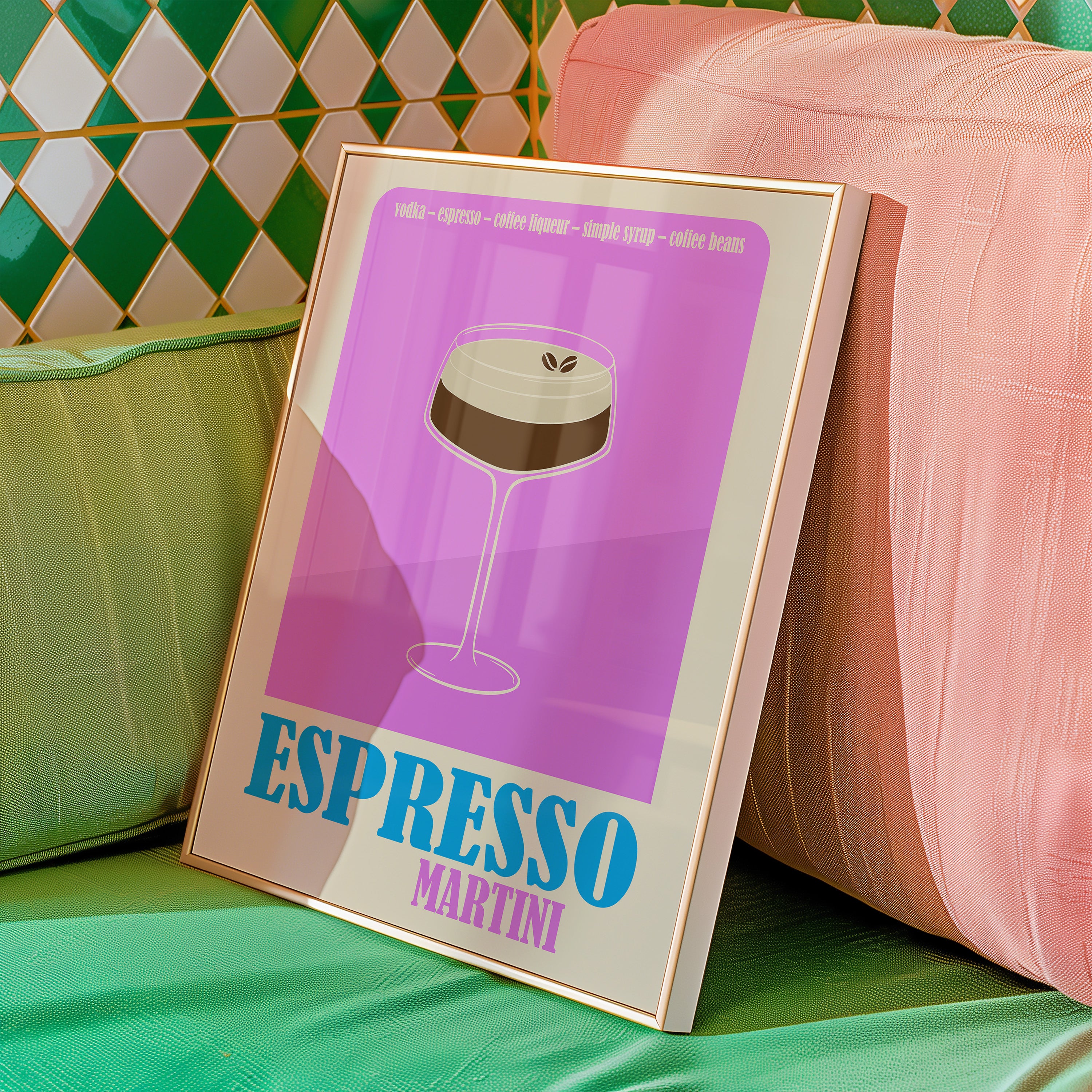 Espresso Martini Poster — Retro Cocktail Art Print