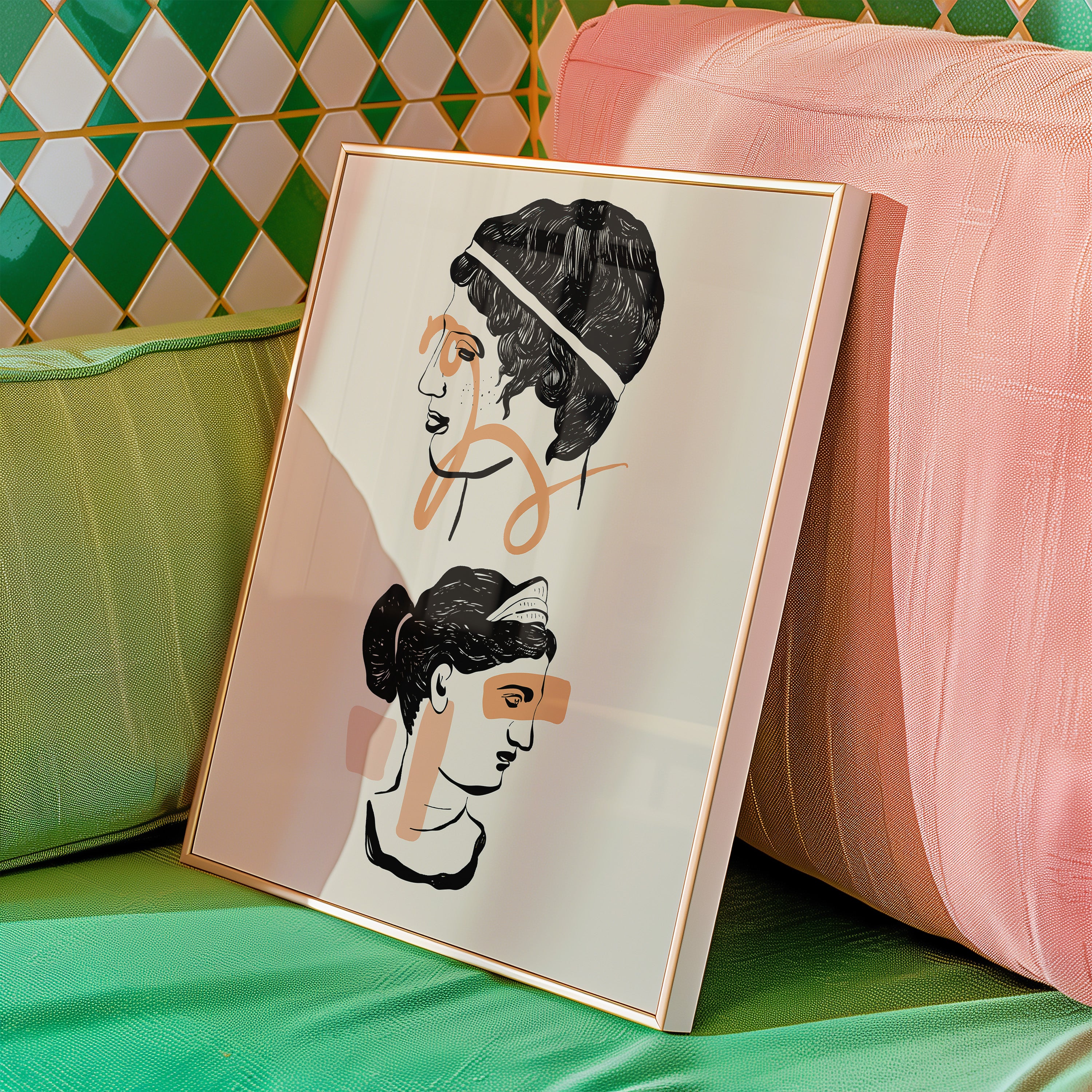 Minimalist Abstract Classical Bust Poster – Modern Line Art Wall Print