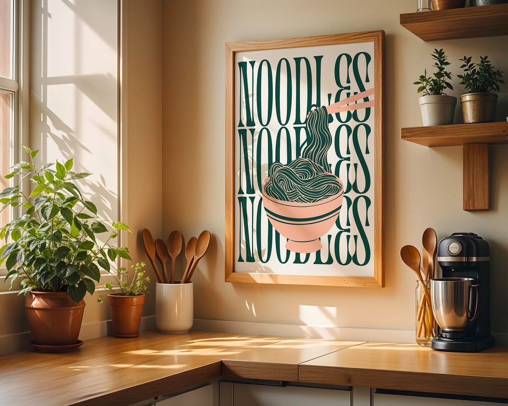 Noodles kitchen Poster — Retro Minimal Ramen Wall Art