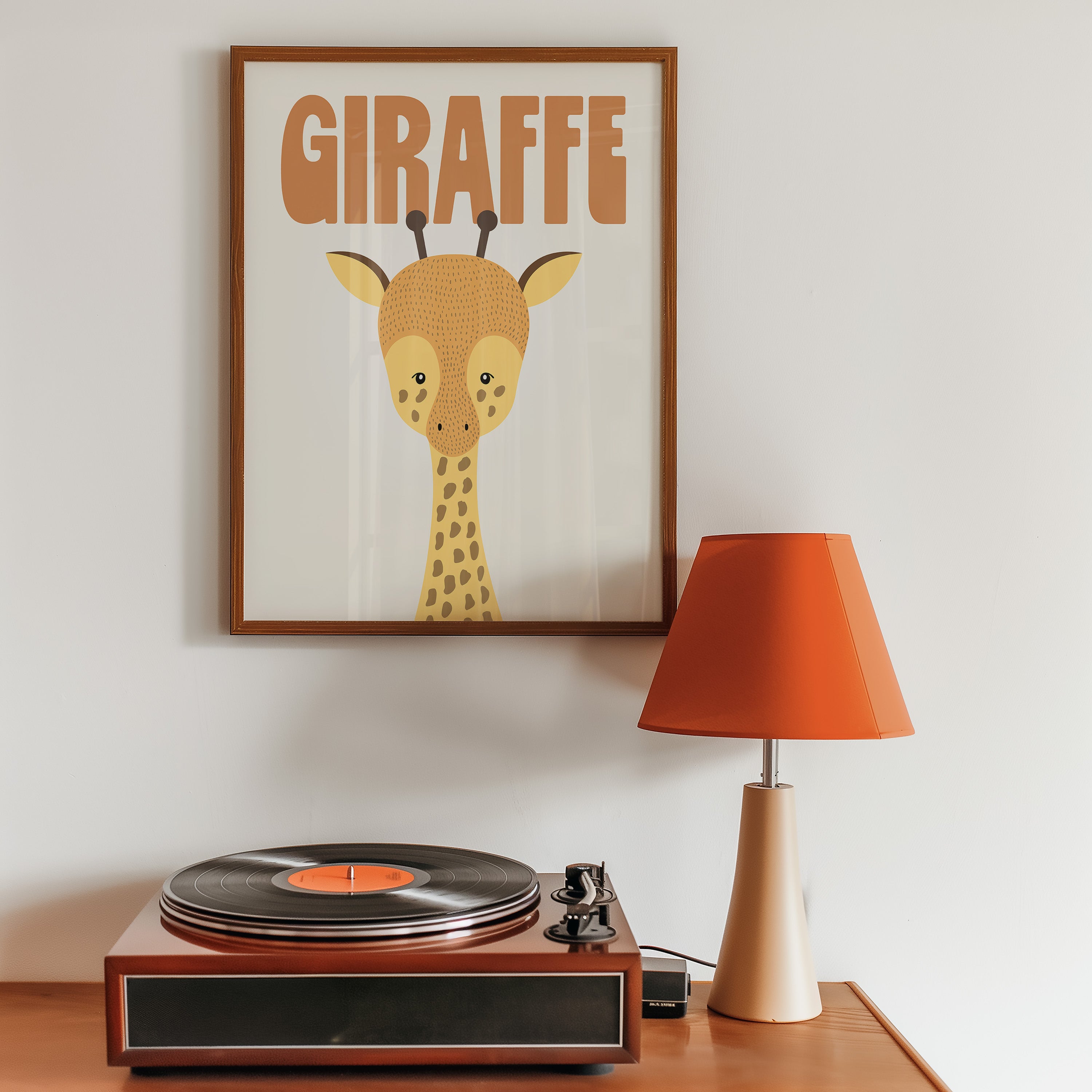 Giraffe Nursery Poster — Cute Retro Animal Wall Art for Kids’ Room
