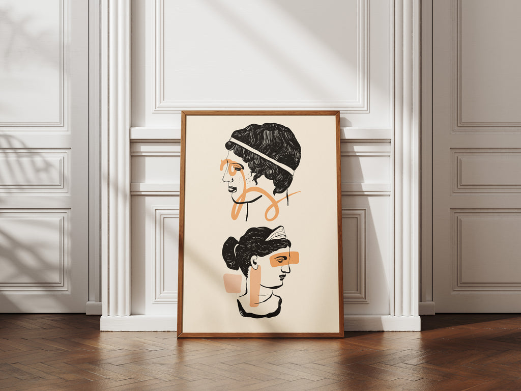 Minimalist Abstract Classical Bust Poster – Modern Line Art Wall Print