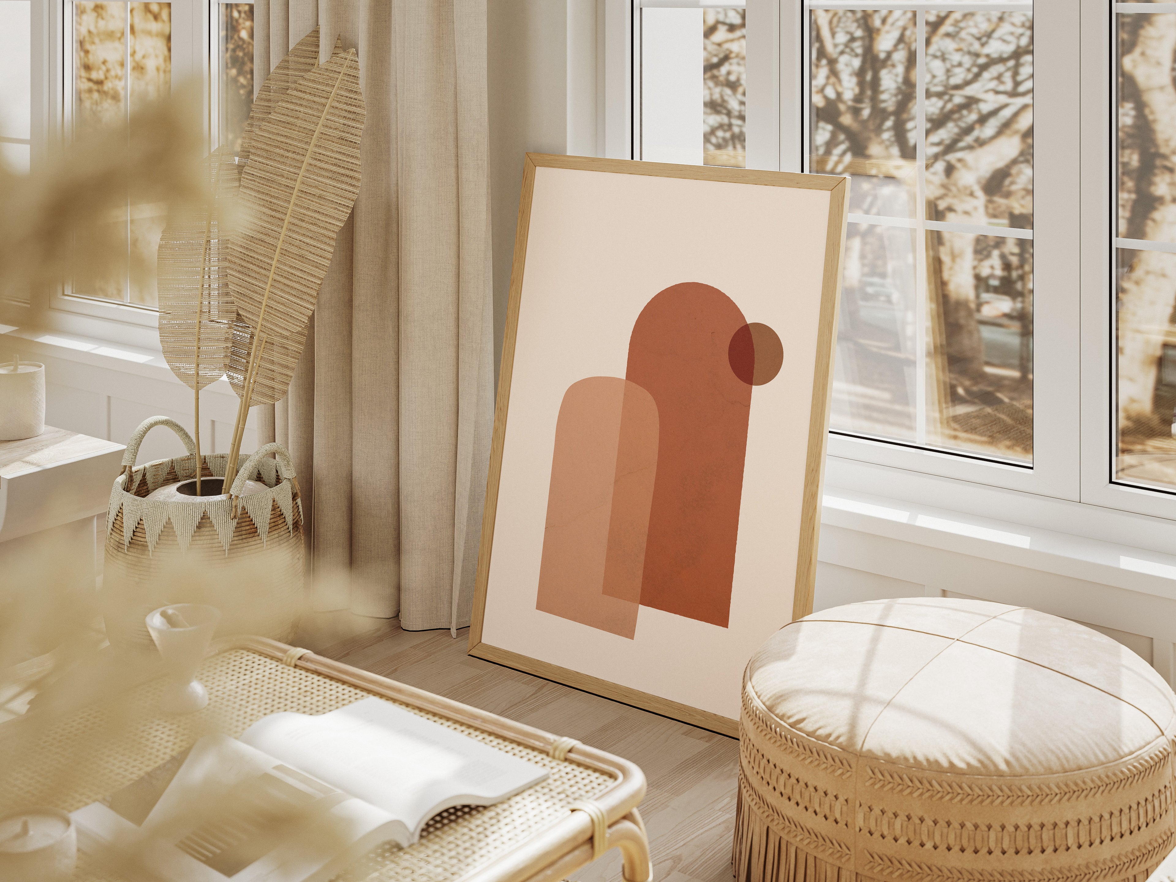 Abstract Terracotta Arch Poster — Minimalist Modern Wall Art