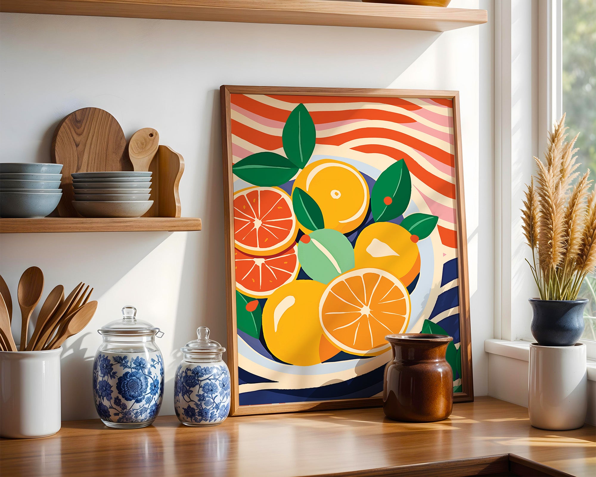 Citrus Fruit Poster — Vibrant Orange Wall Art