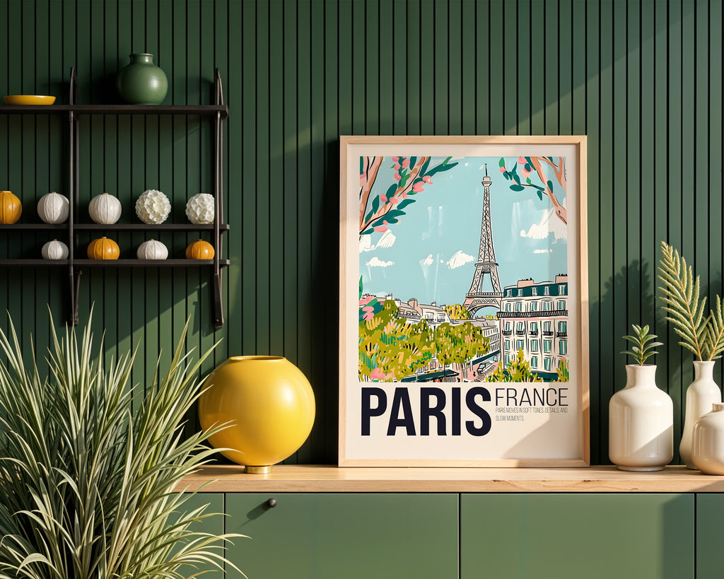 Paris Eiffel Tower Poster – Vintage Travel Art Print