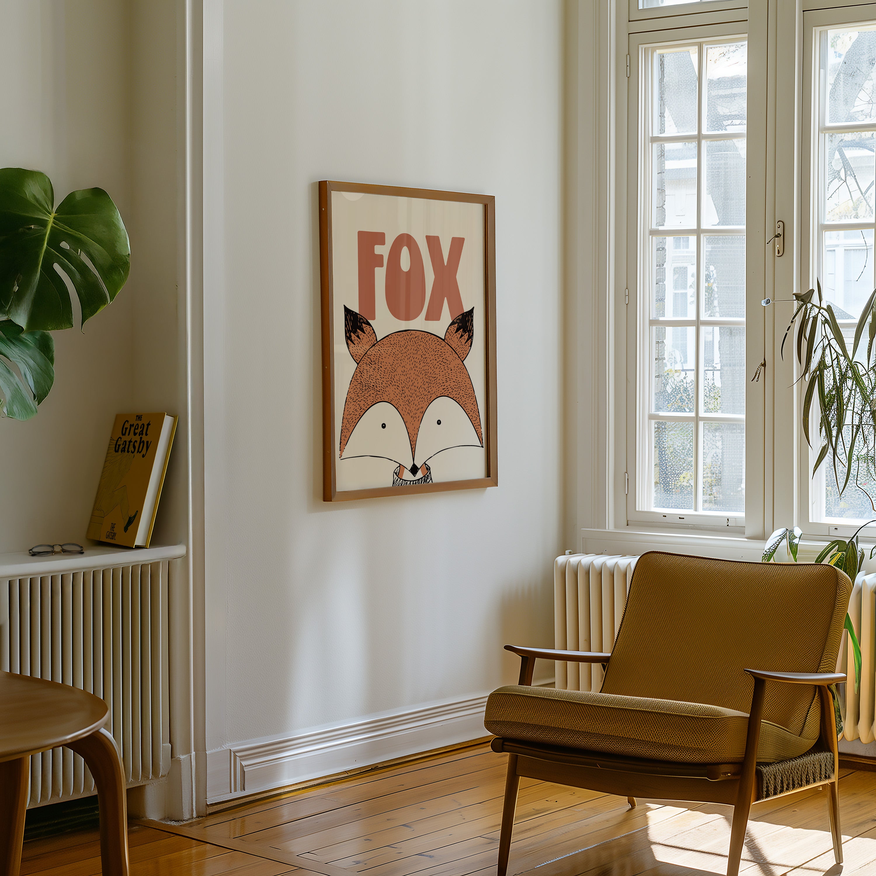 Fox Nursery Poster — Cute Retro Woodland Animal Print for Kids’ Room