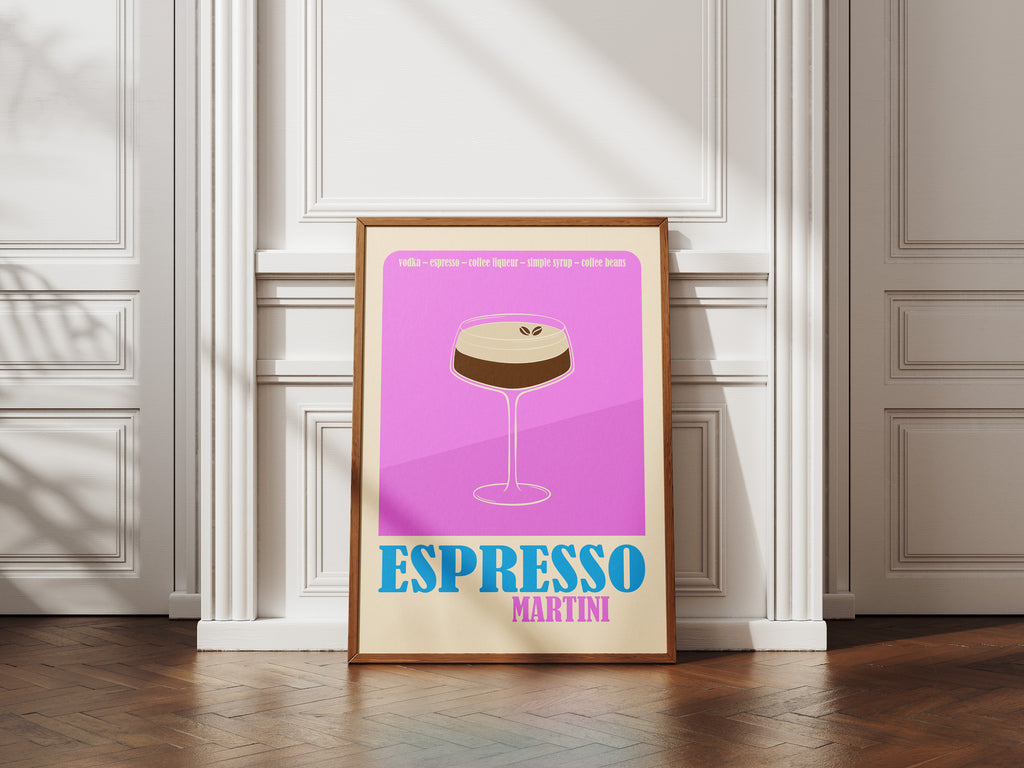 Espresso Martini Poster — Retro Cocktail Art Print