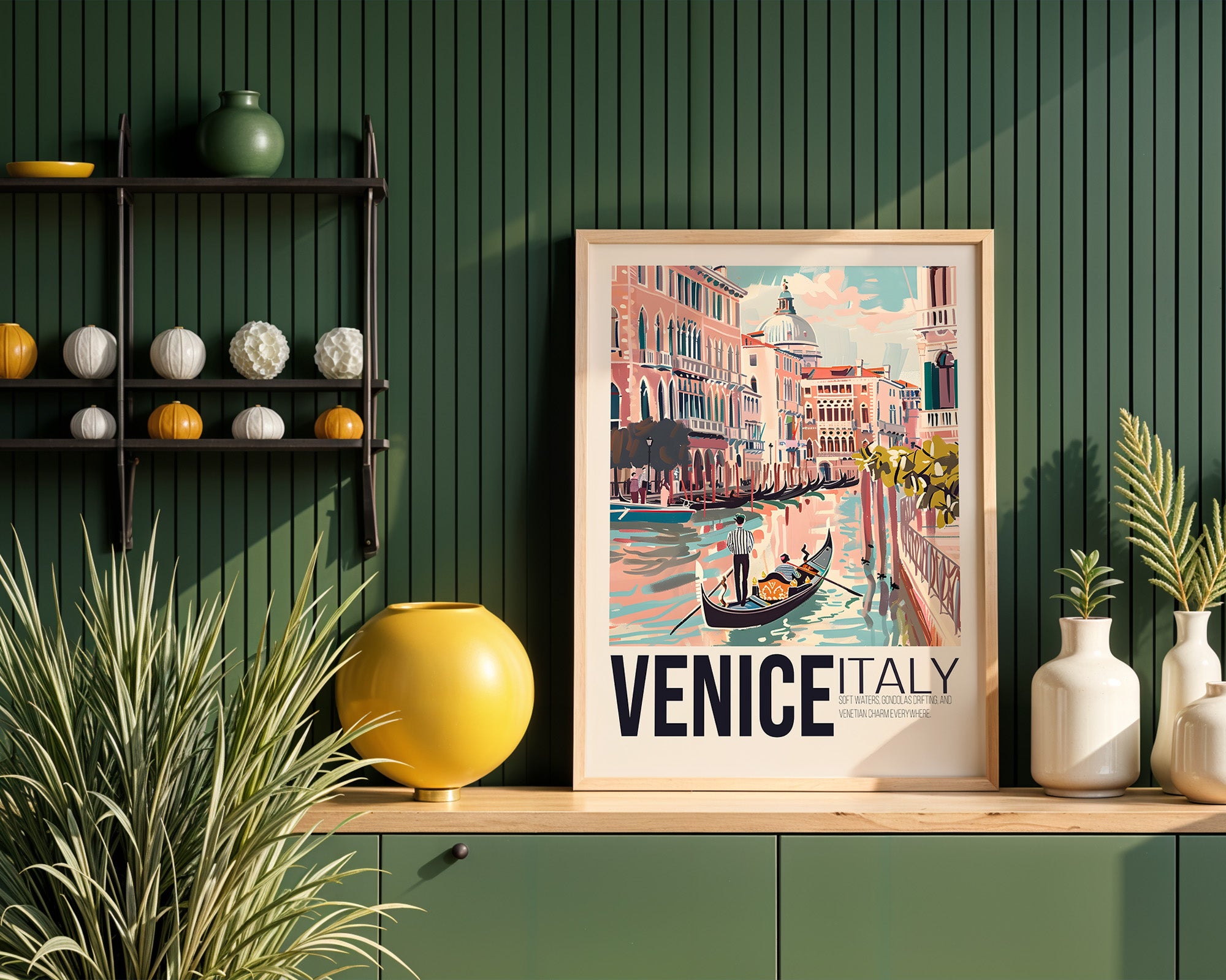 Venice Italy Travel Poster — Vintage Gondola Wall Art