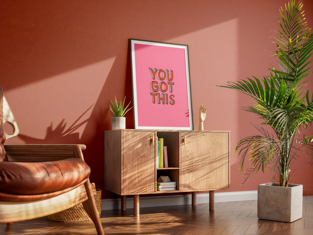 You Got This Poster — Motivational Pink Wall Art for Office, Dorm, or Study