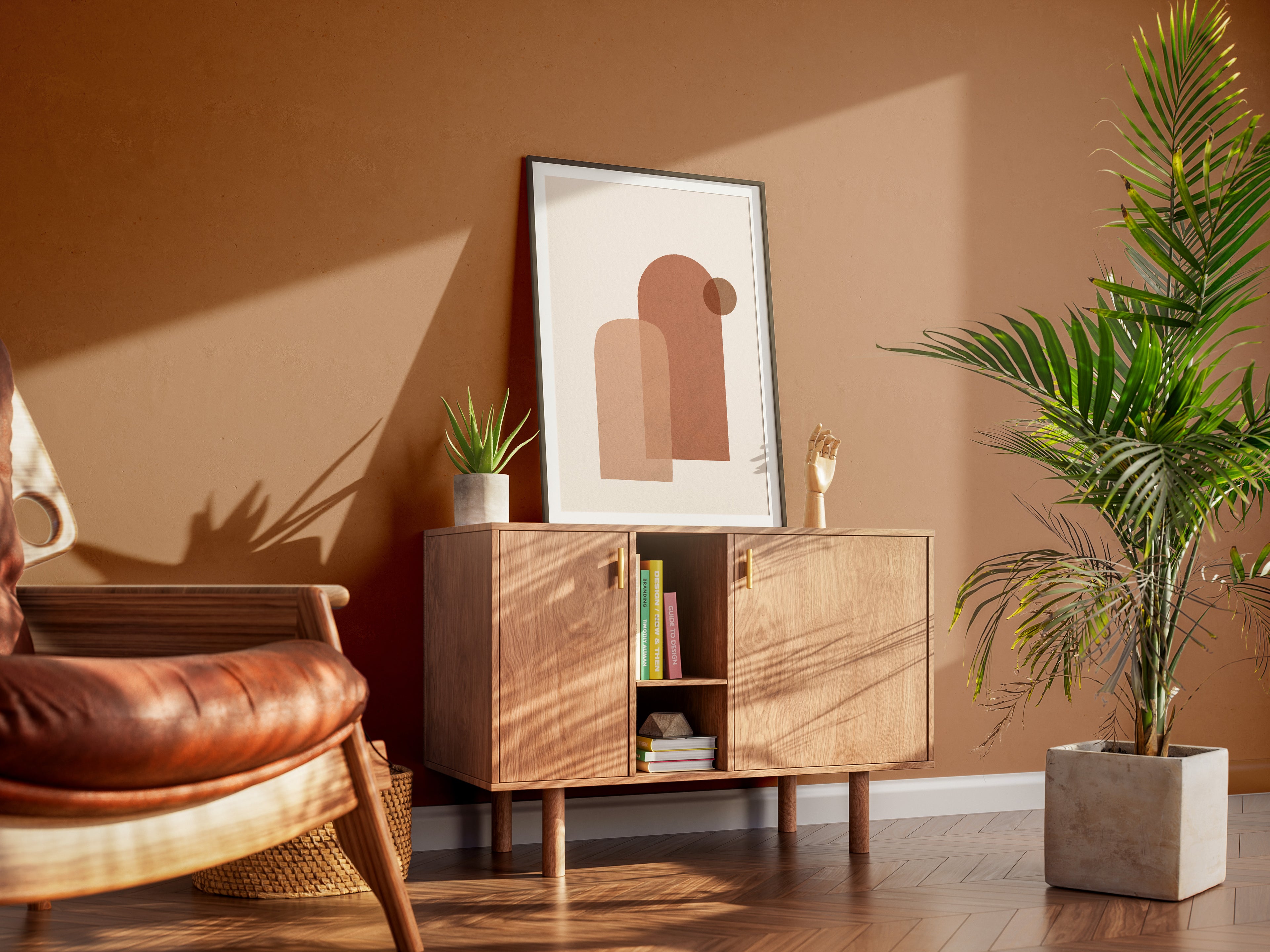 Abstract Terracotta Arch Poster — Minimalist Modern Wall Art