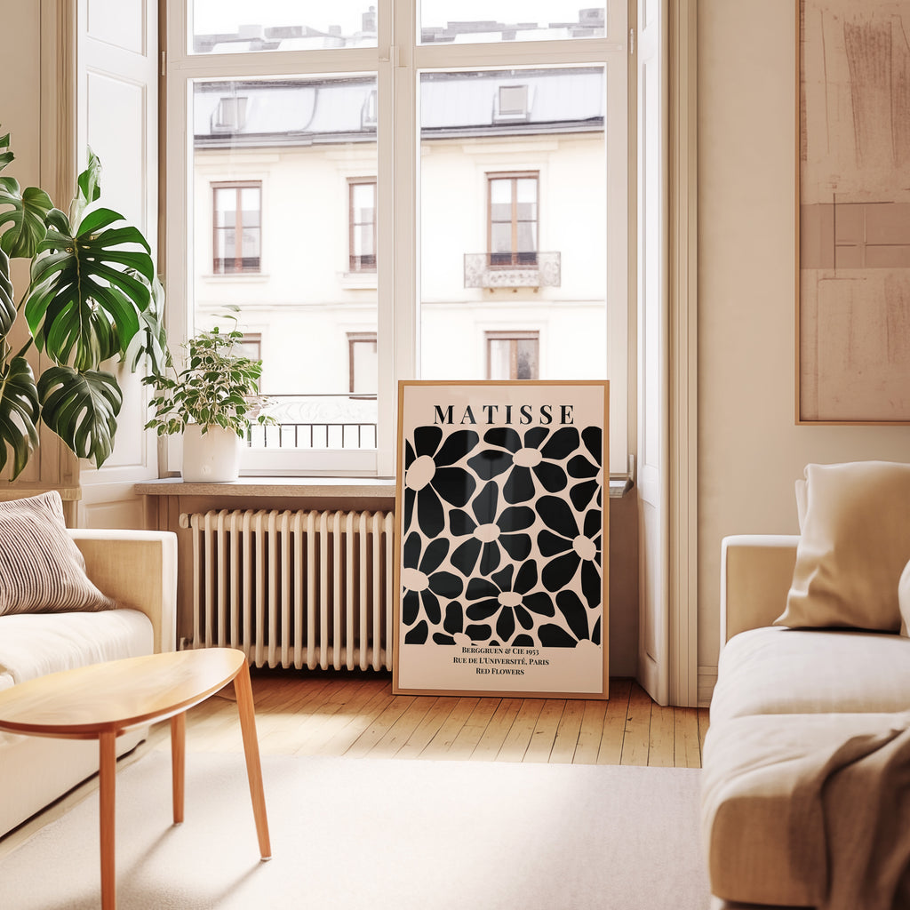 Matisse Black Daisy Art Poster