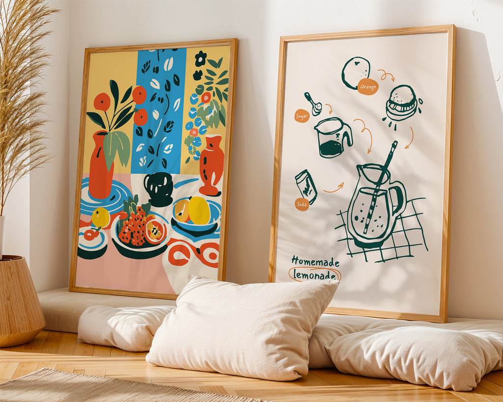 Lemonade Recipe Poster — Homemade Lemonade Kitchen Art Print