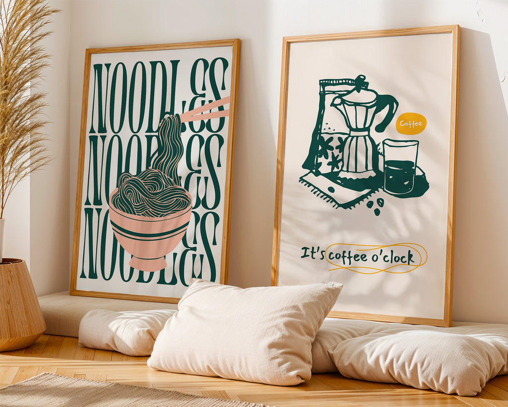 Coffee O'Clock Poster — Bialetti Moka Pot Kitchen Wall Art
