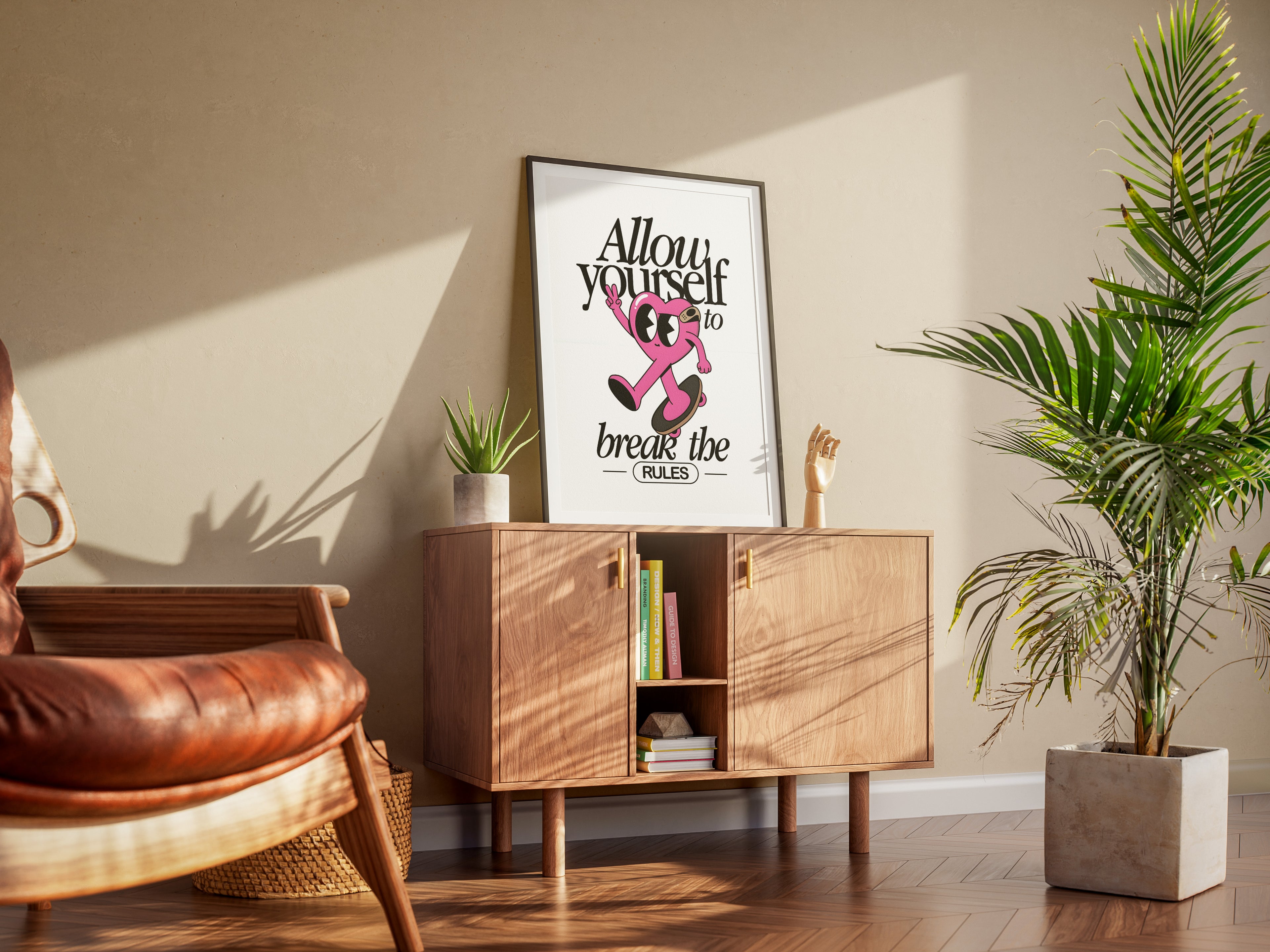 Poster — "Allow Yourself to Break the Rules" Motivational Skate Heart Art