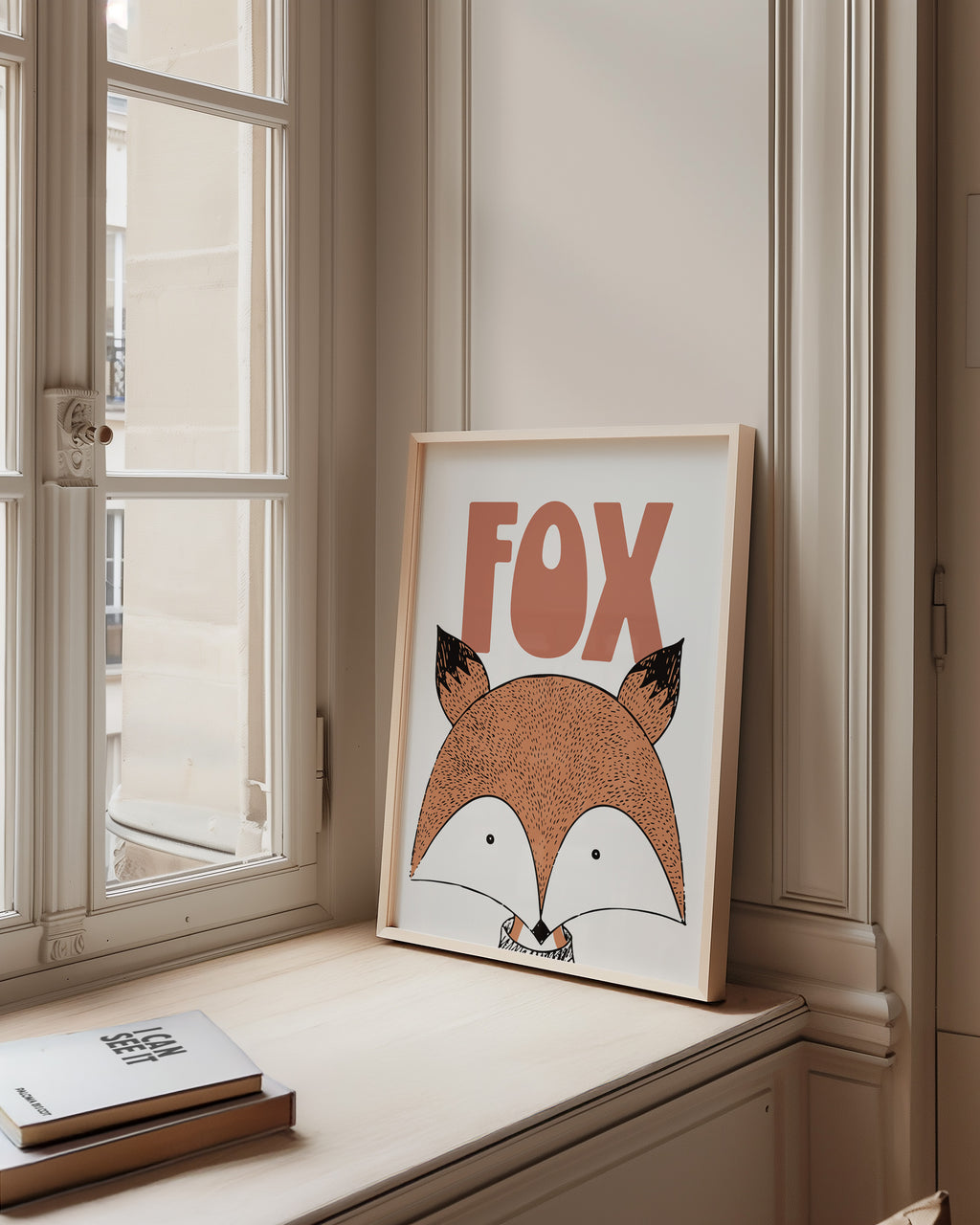 Fox Nursery Poster — Cute Retro Woodland Animal Print for Kids’ Room