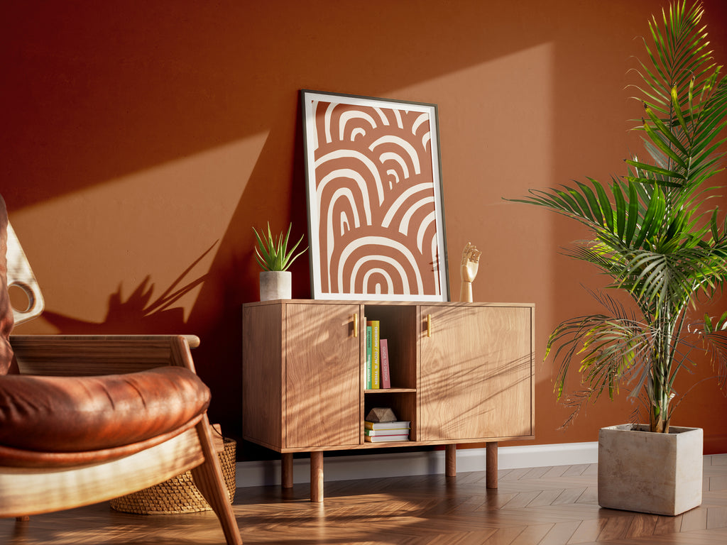 Abstract Terracotta Arches Poster — Minimal Boho Wall Art