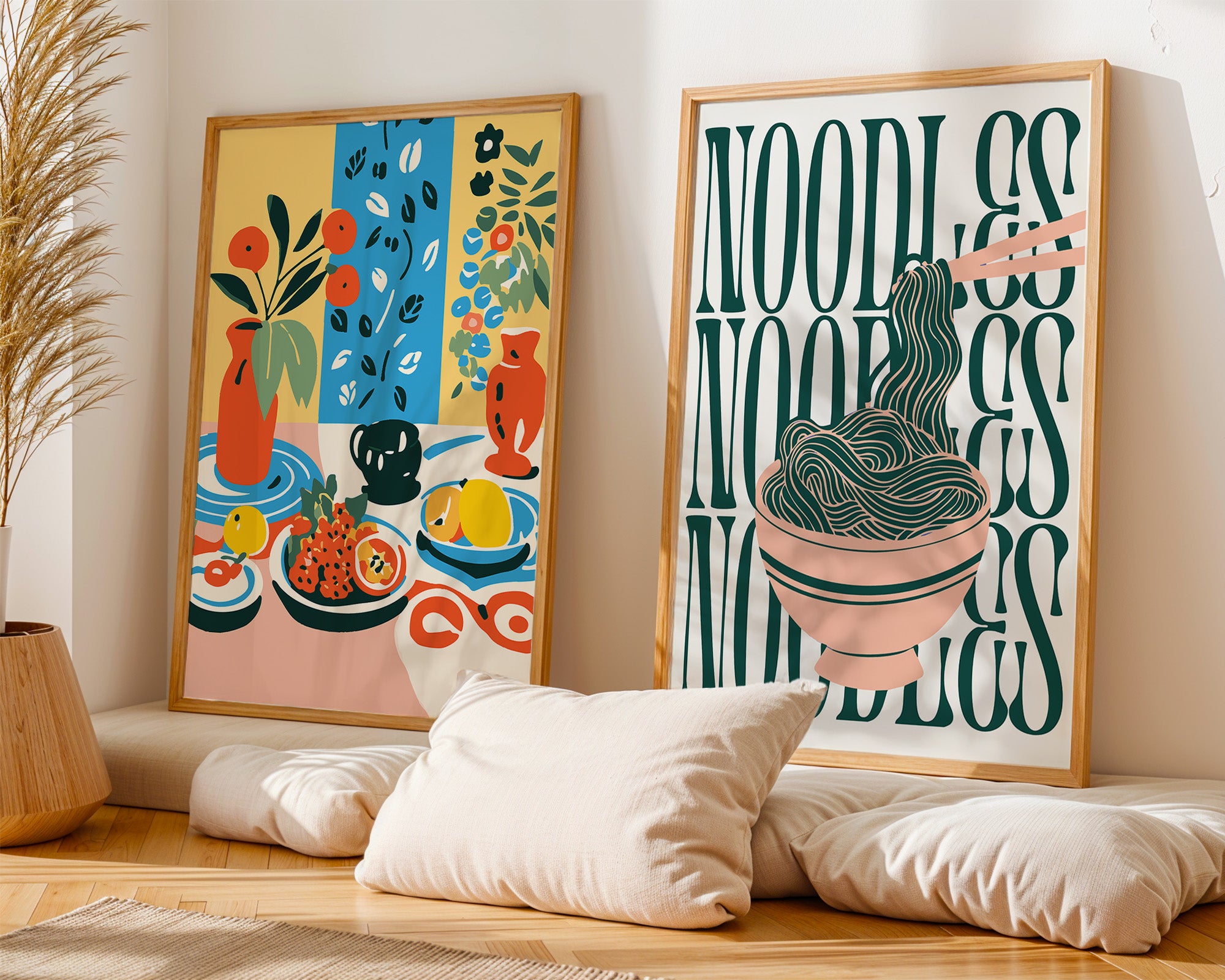 Noodles kitchen Poster — Retro Minimal Ramen Wall Art