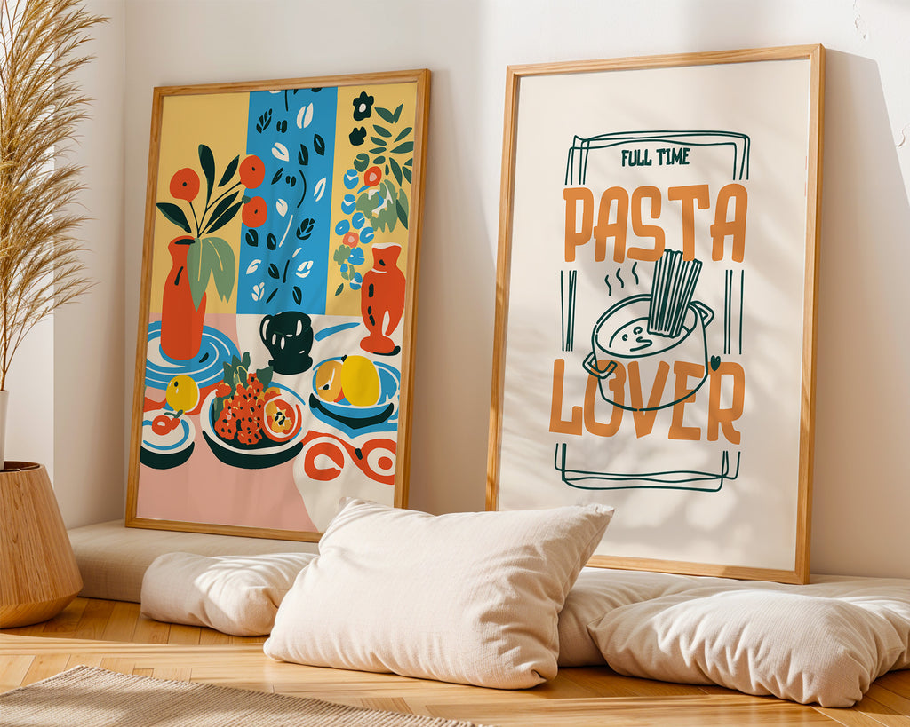 Pasta Lover Poster — "Full Time Pasta Lover" Kitchen Wall Art