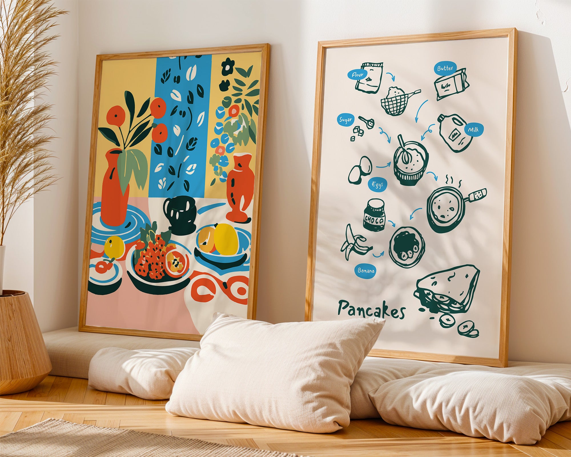 Pancake Recipe Poster — Illustrated Kitchen Wall Art