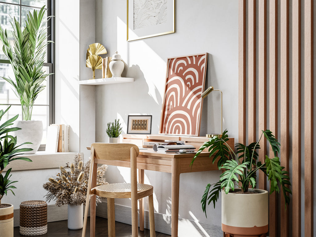 Abstract Terracotta Arches Poster — Minimal Boho Wall Art