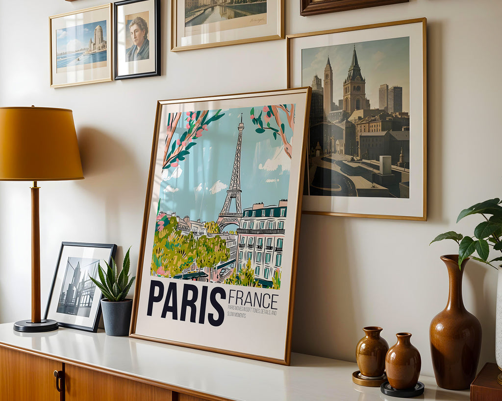 Paris Eiffel Tower Poster – Vintage Travel Art Print