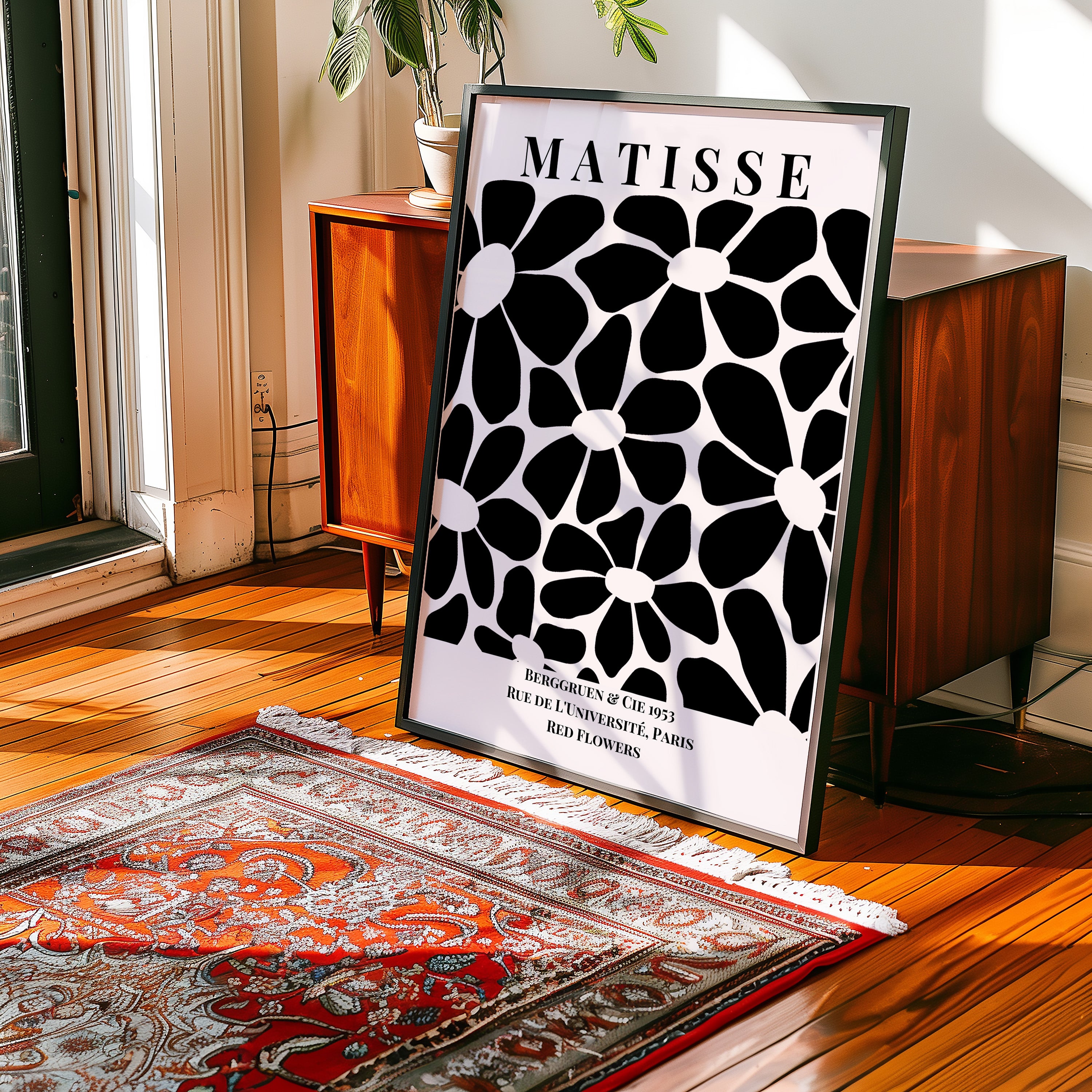 Matisse Black Daisy Art Poster