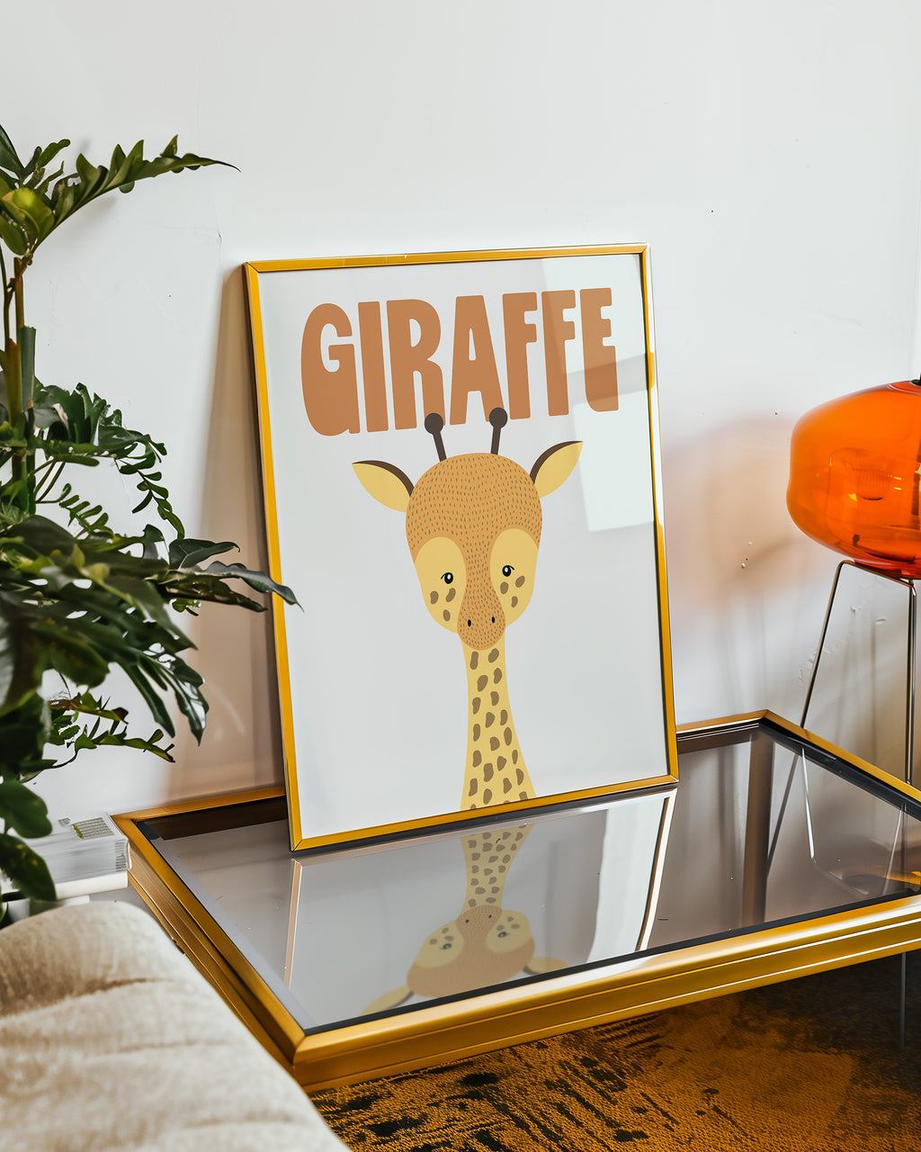 Giraffe Nursery Poster — Cute Retro Animal Wall Art for Kids’ Room