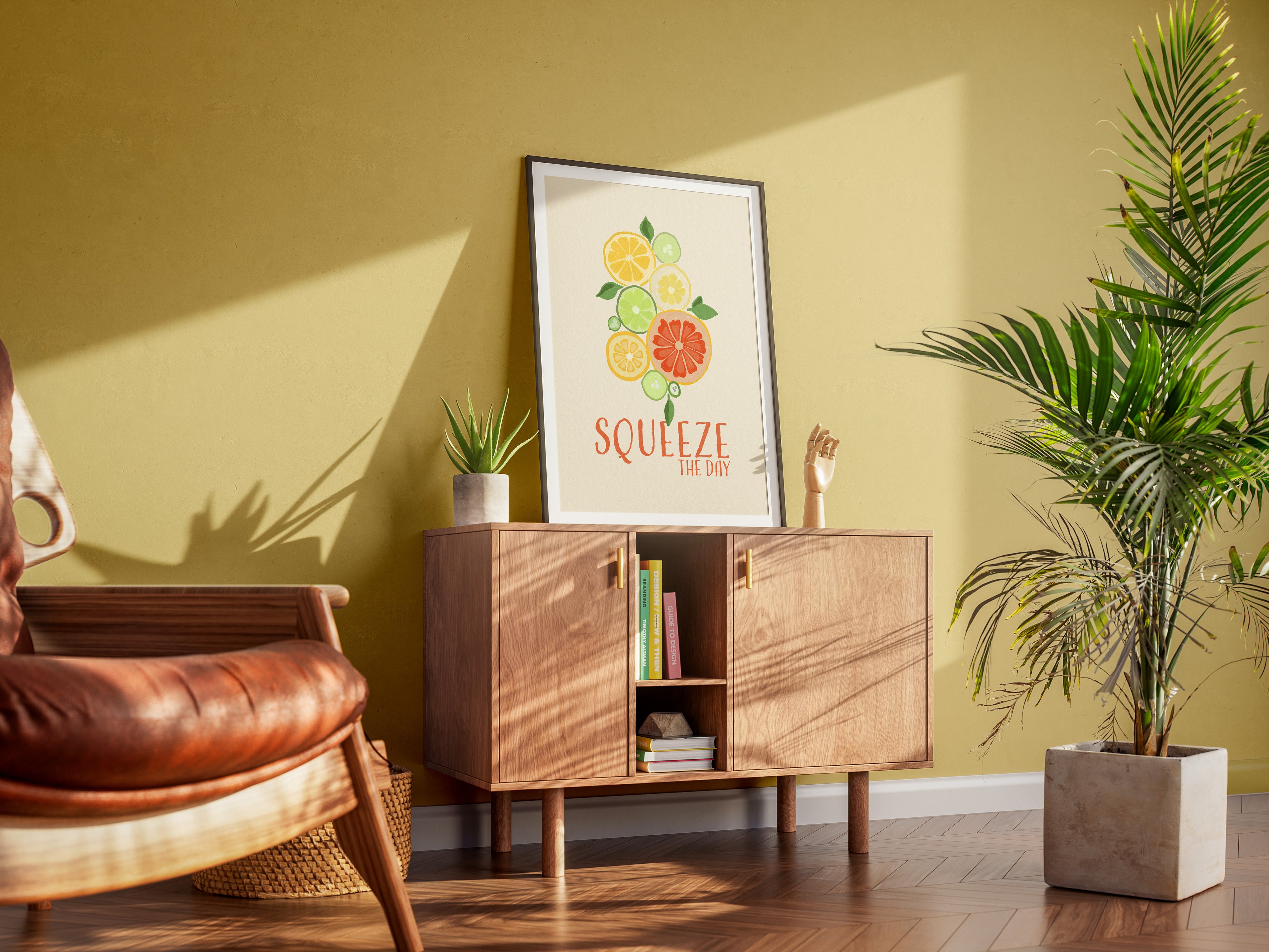 Citrus “Squeeze the Day” Art Poster — Bright Kitchen Wall Print