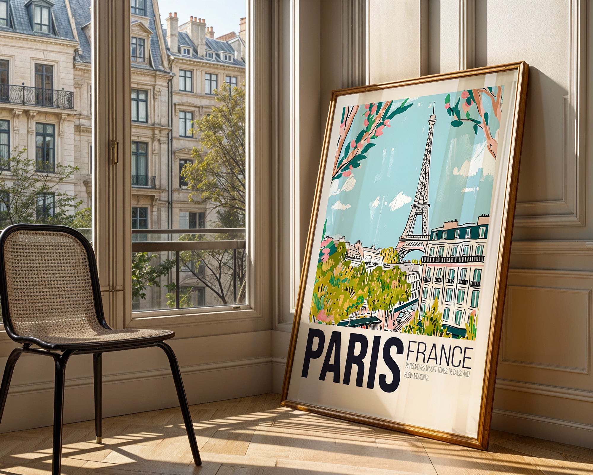 Paris Eiffel Tower Poster – Vintage Travel Art Print