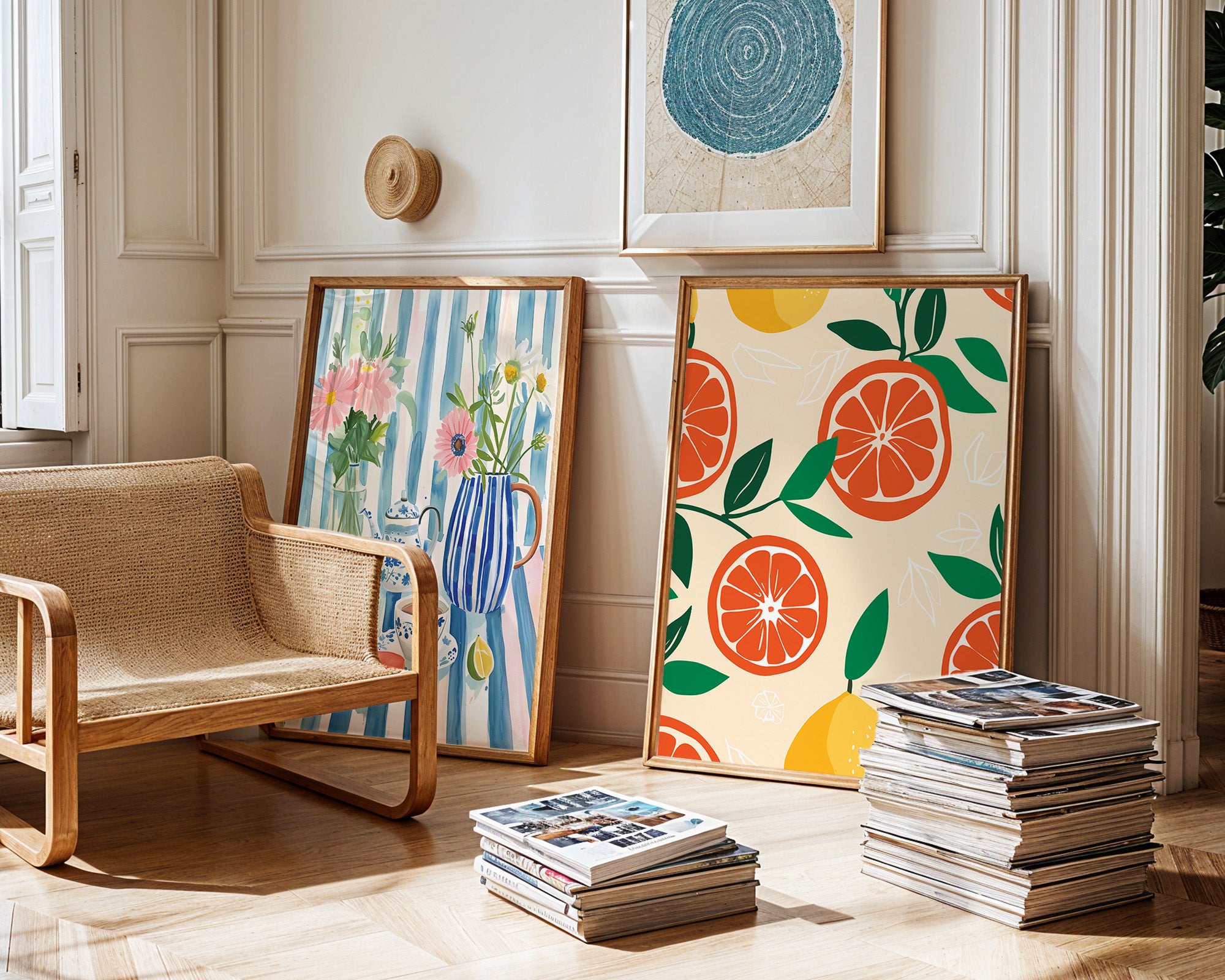 Citrus Fruit Pattern Poster — Botanical Orange & Lemon Wall Art