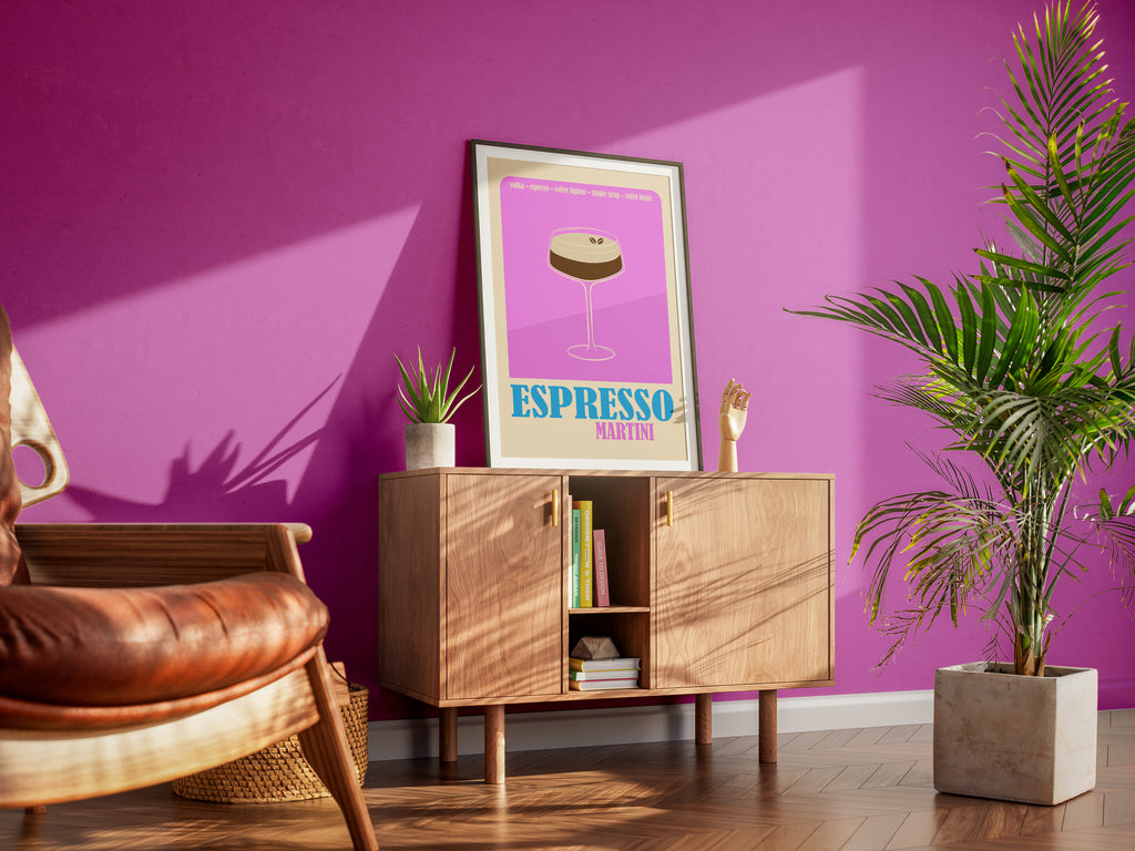 Espresso Martini Poster — Retro Cocktail Art Print