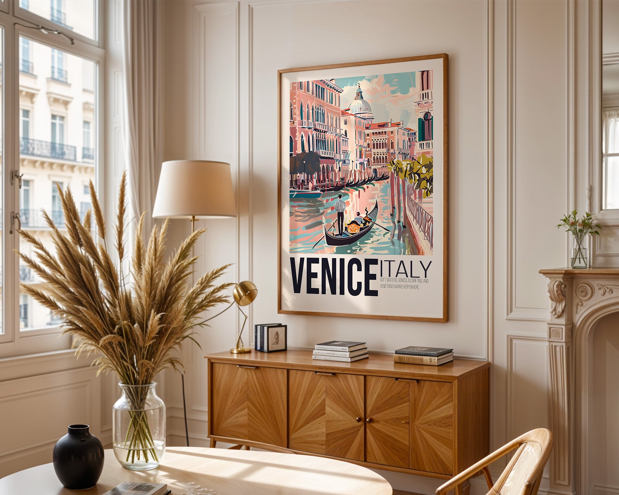 Venice Italy Travel Poster — Vintage Gondola Wall Art