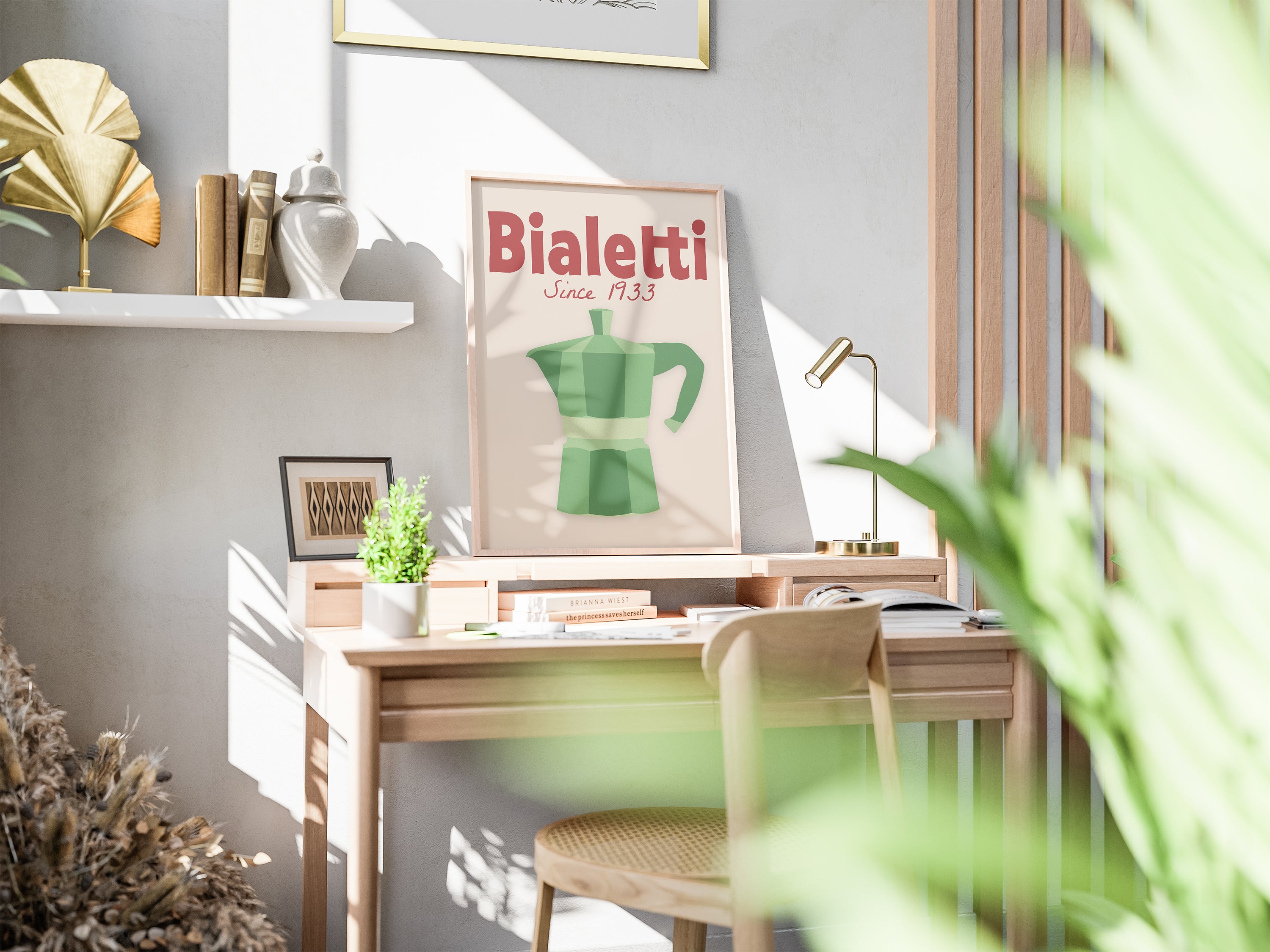 Bialetti Moka Pot Poster — Vintage Italian Coffee Kitchen Wall Art