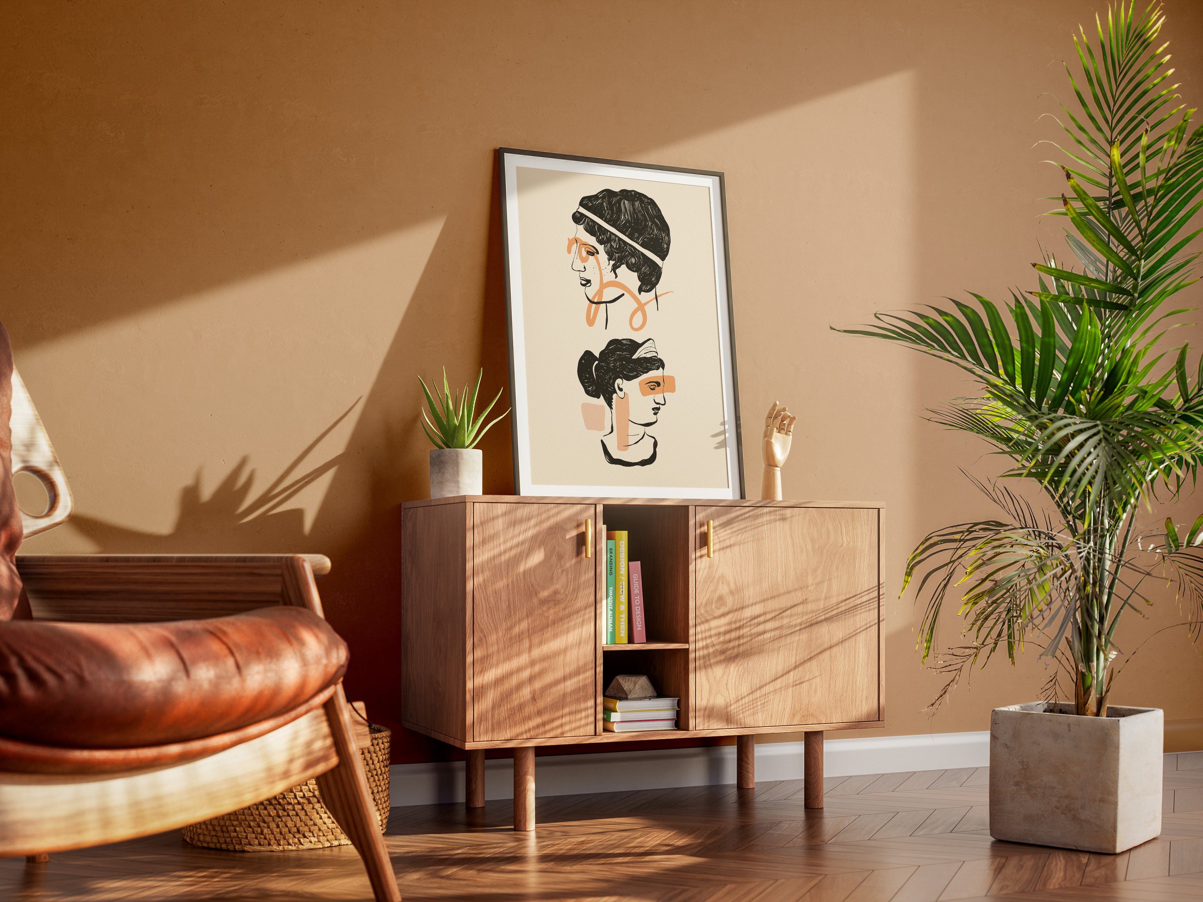 Minimalist Abstract Classical Bust Poster – Modern Line Art Wall Print