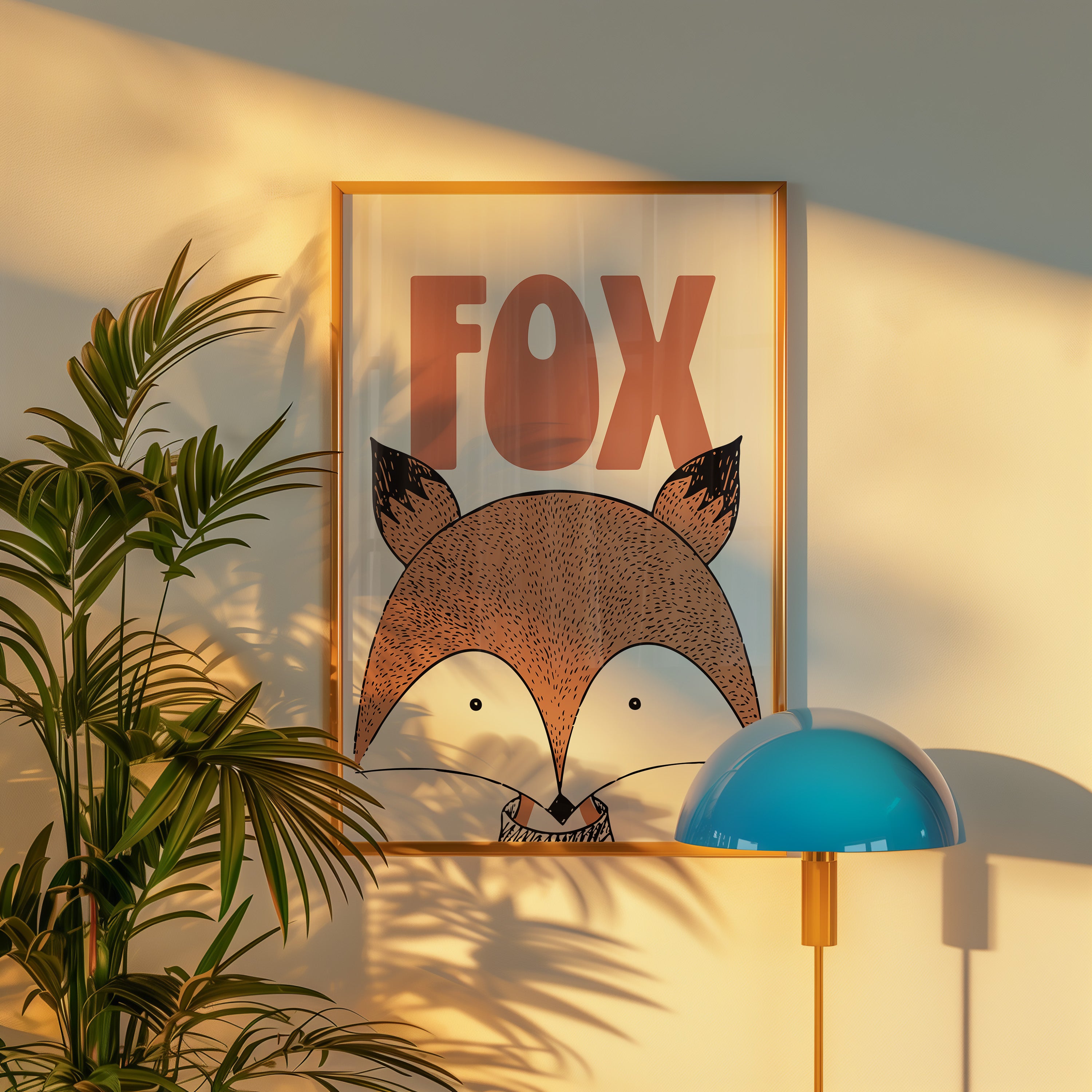 Fox Nursery Poster — Cute Retro Woodland Animal Print for Kids’ Room