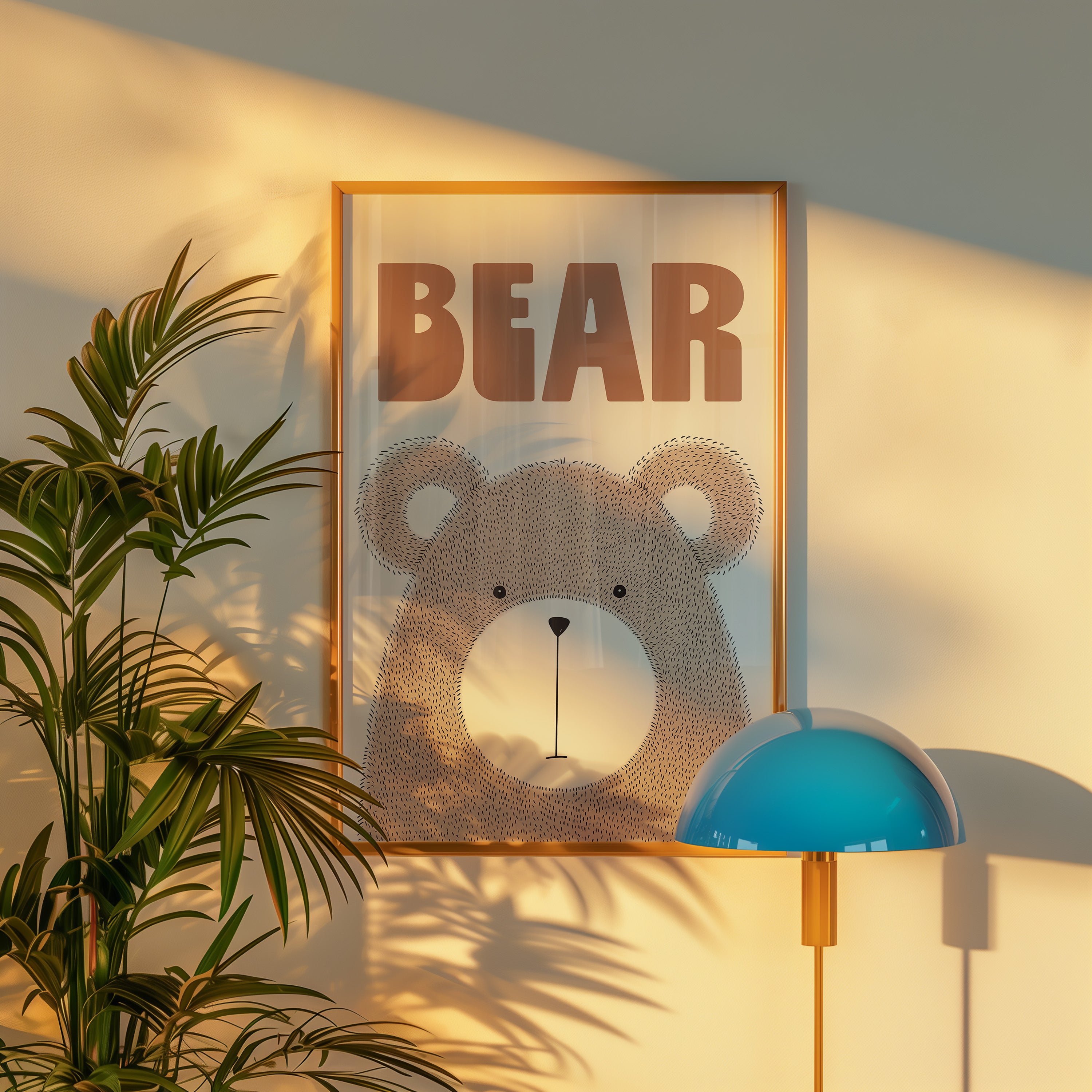 Bear Nursery Poster — Cute Brown Bear Wall Art for Kids’ Room