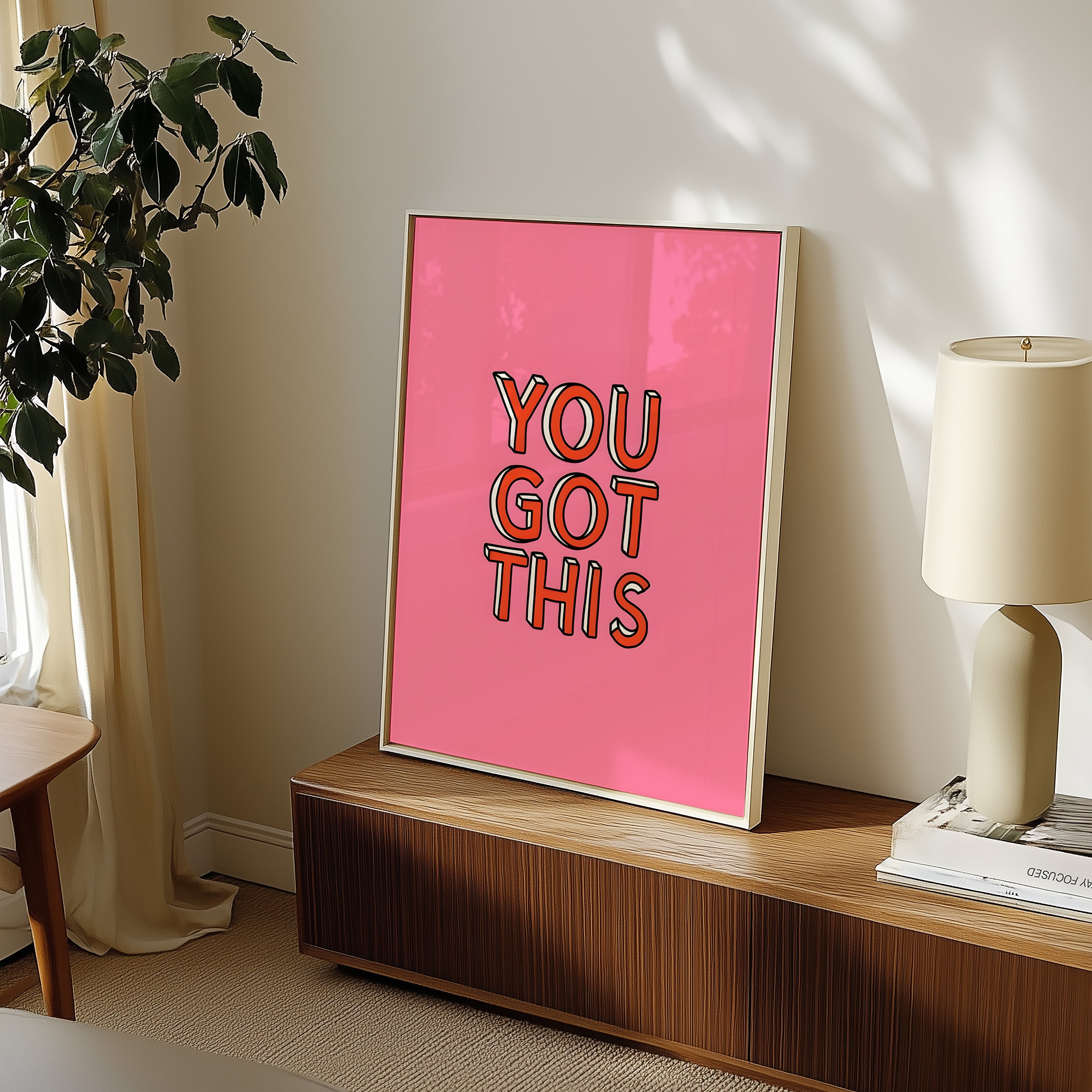 You Got This Poster — Motivational Pink Wall Art for Office, Dorm, or Study
