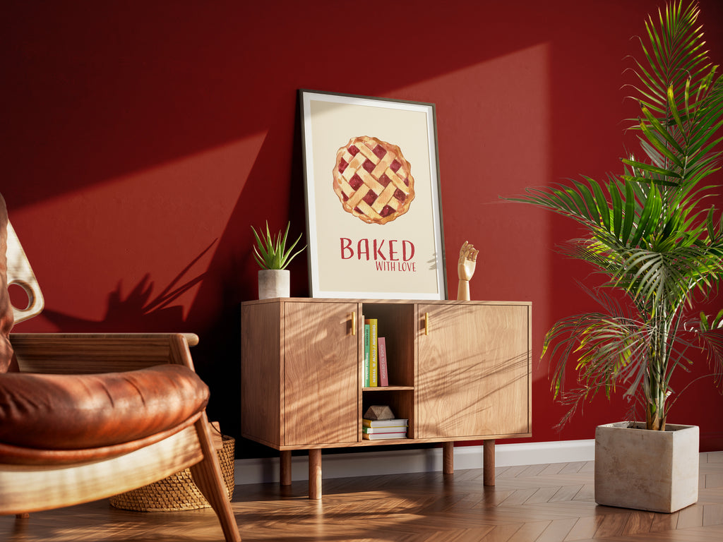 Baked With Love Pie Poster — Kitchen Wall Art Print