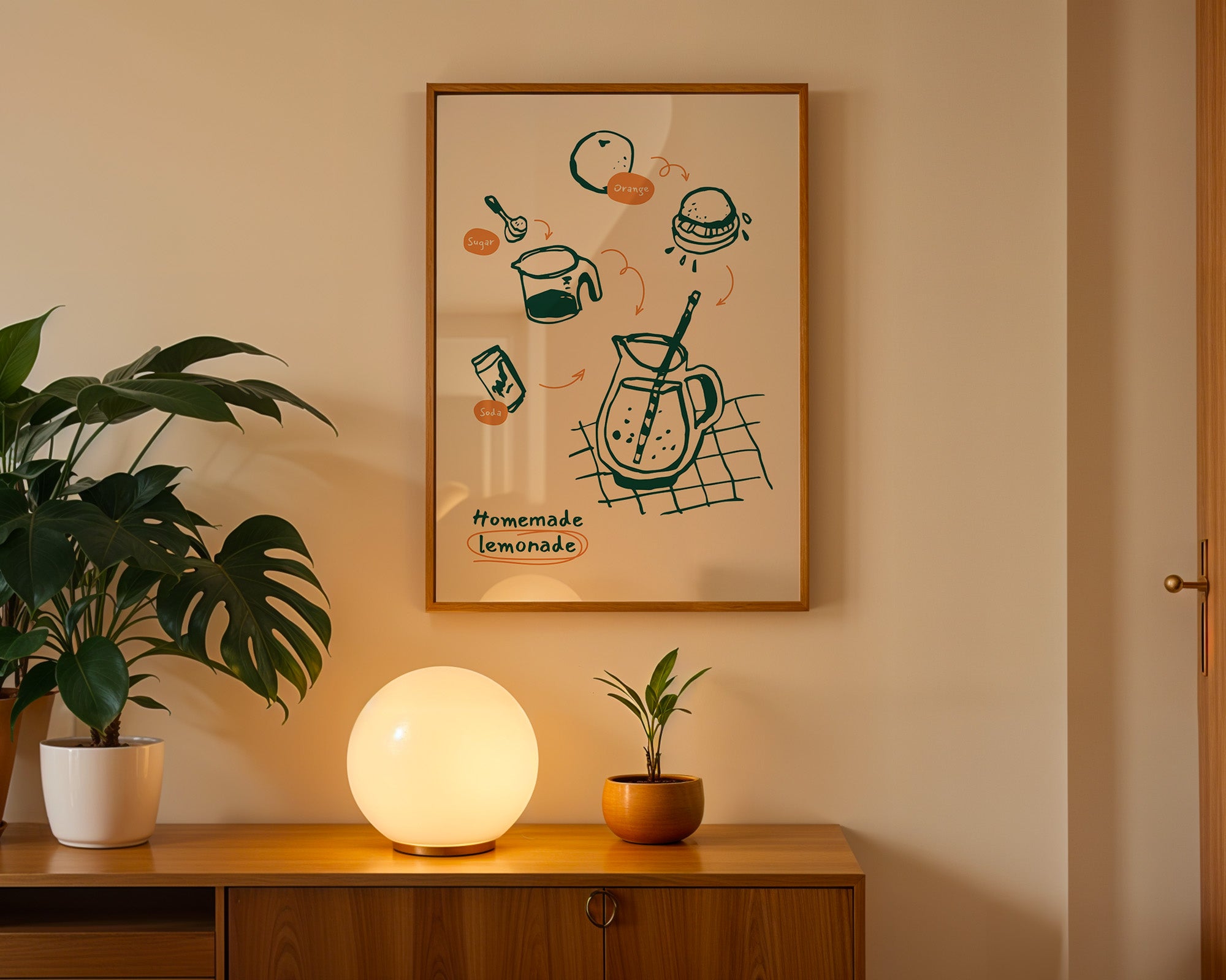 Lemonade Recipe Poster — Homemade Lemonade Kitchen Art Print