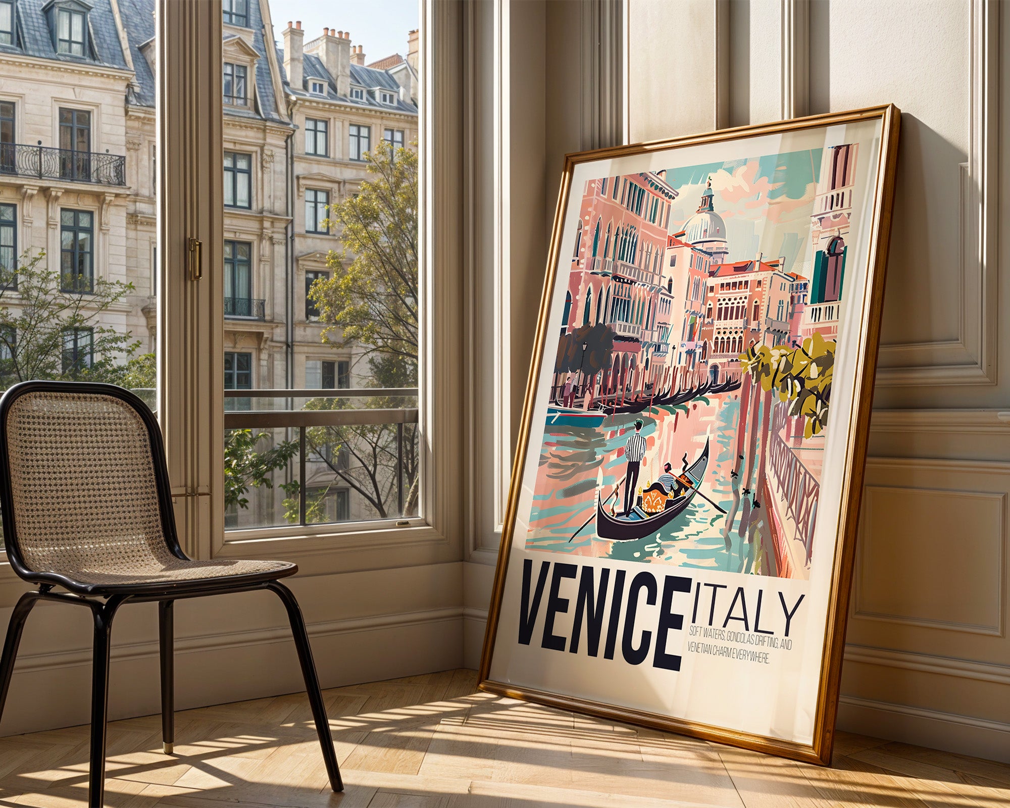Venice Italy Travel Poster — Vintage Gondola Wall Art