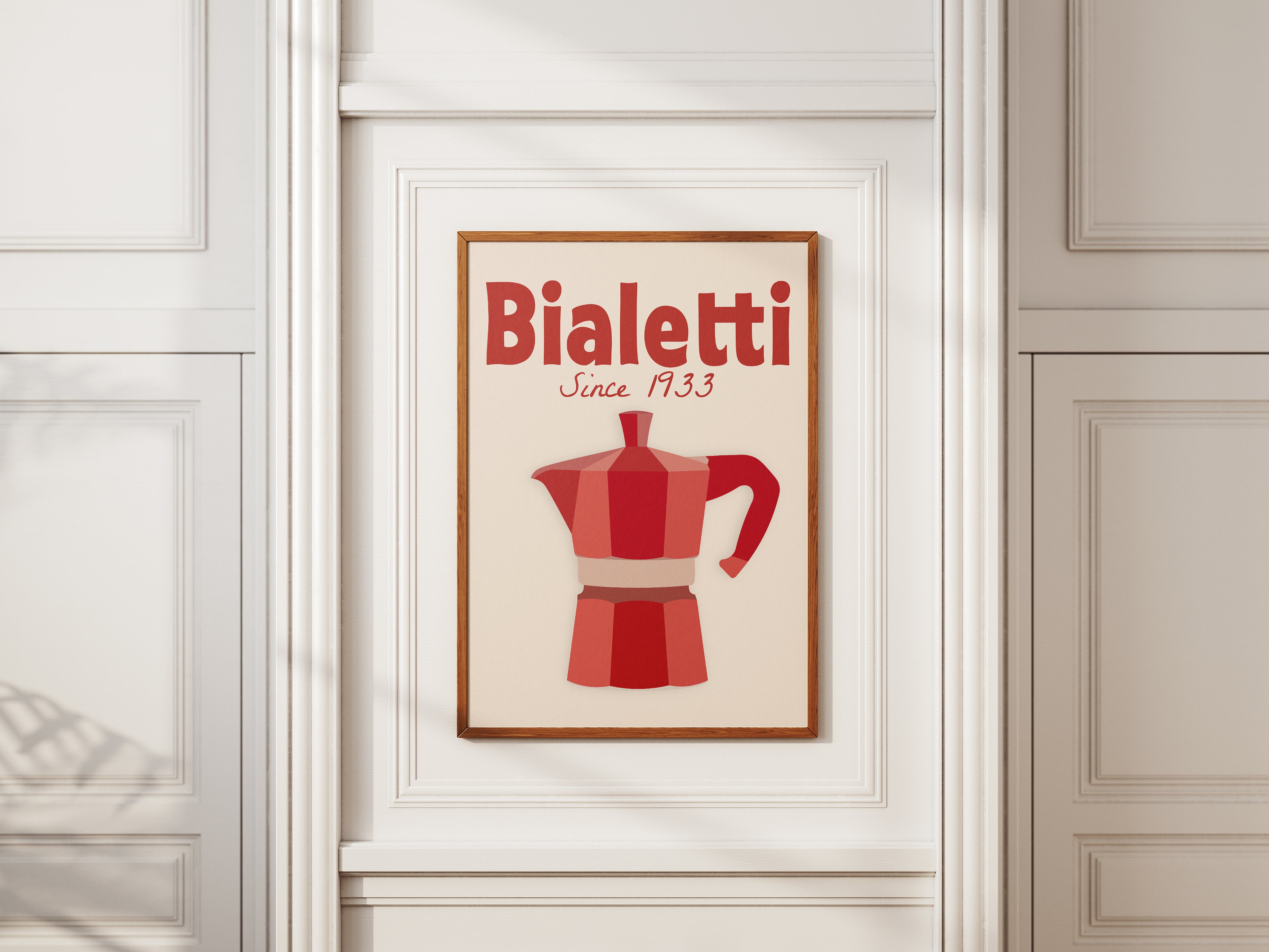 Bialetti Moka Pot Poster — Vintage Coffee Kitchen Wall Art (Since 1933)
